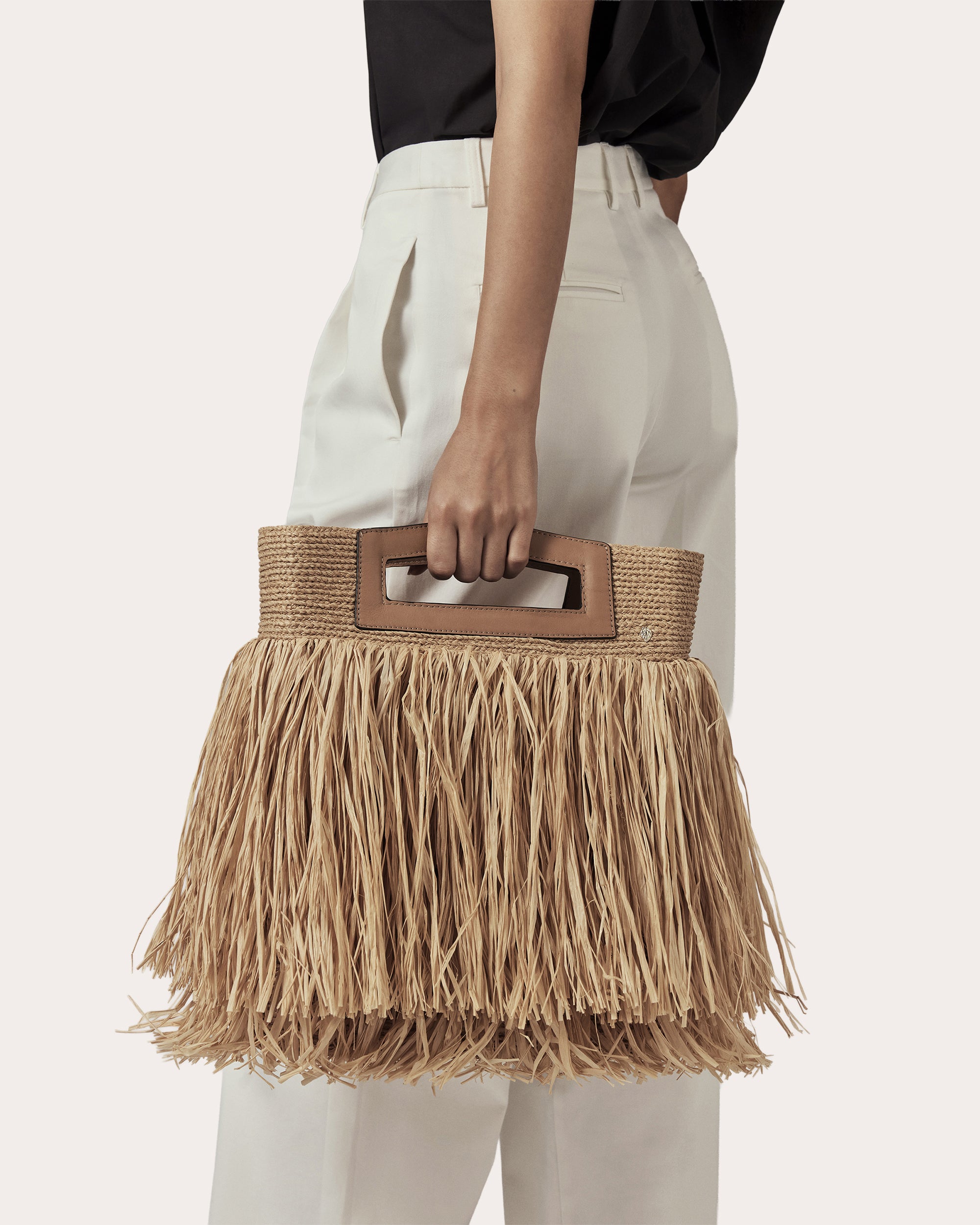 Bailey Fringed Raffia Fringe Handbag