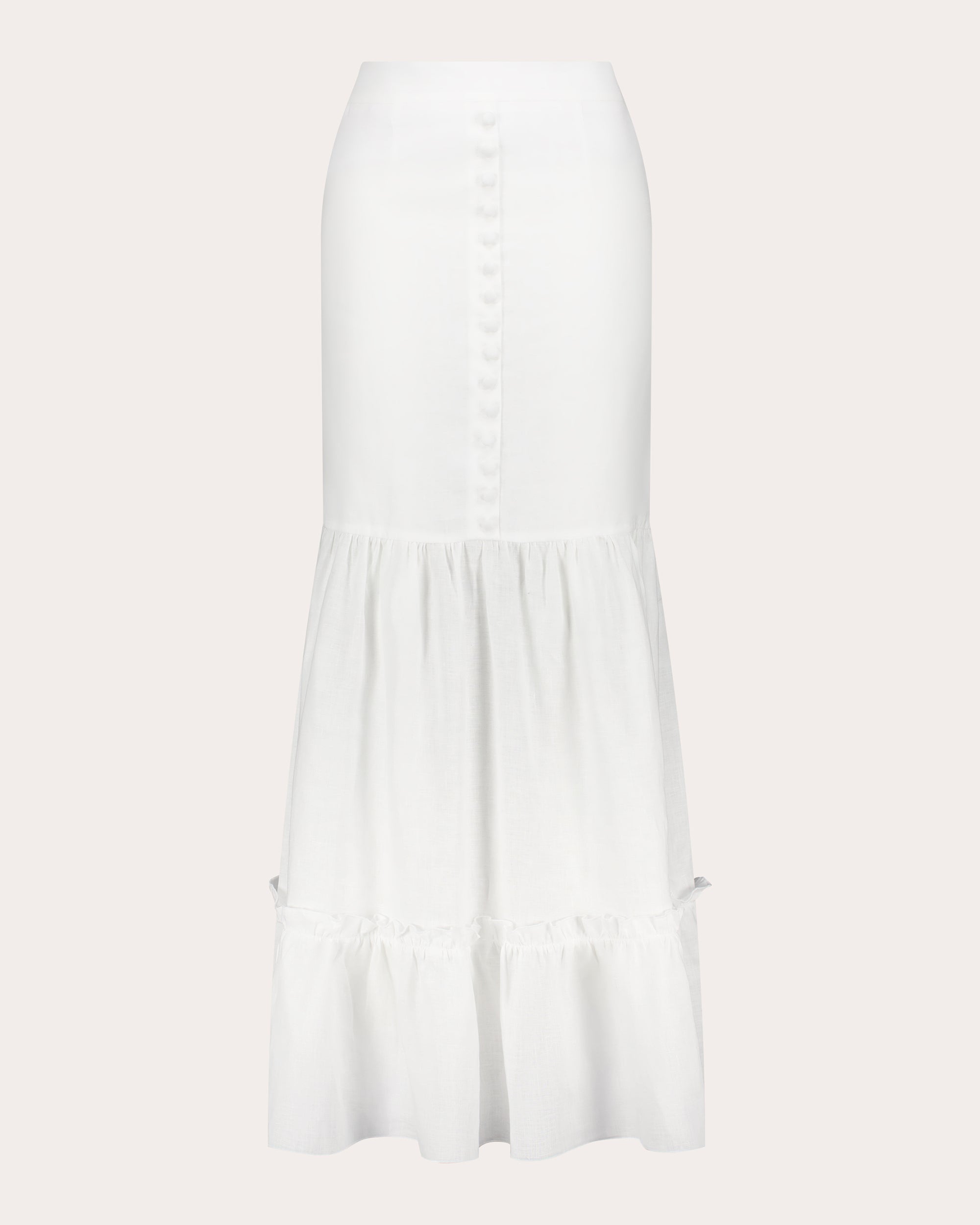 Bali Linen Gathered Ruffle Maxi Skirt