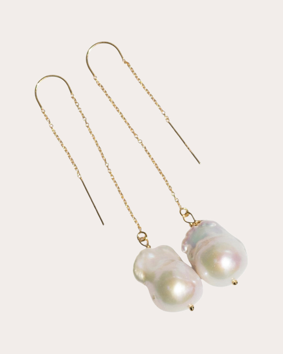 Baroque Pearl Threader Earrings