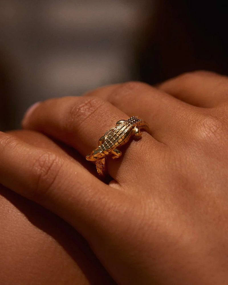 Tsavorite & 18k Gold Alligator Pinky Ring