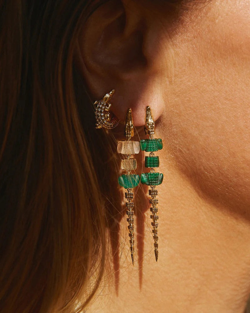 Diamond & 18k Gold Alligator Twist Earring