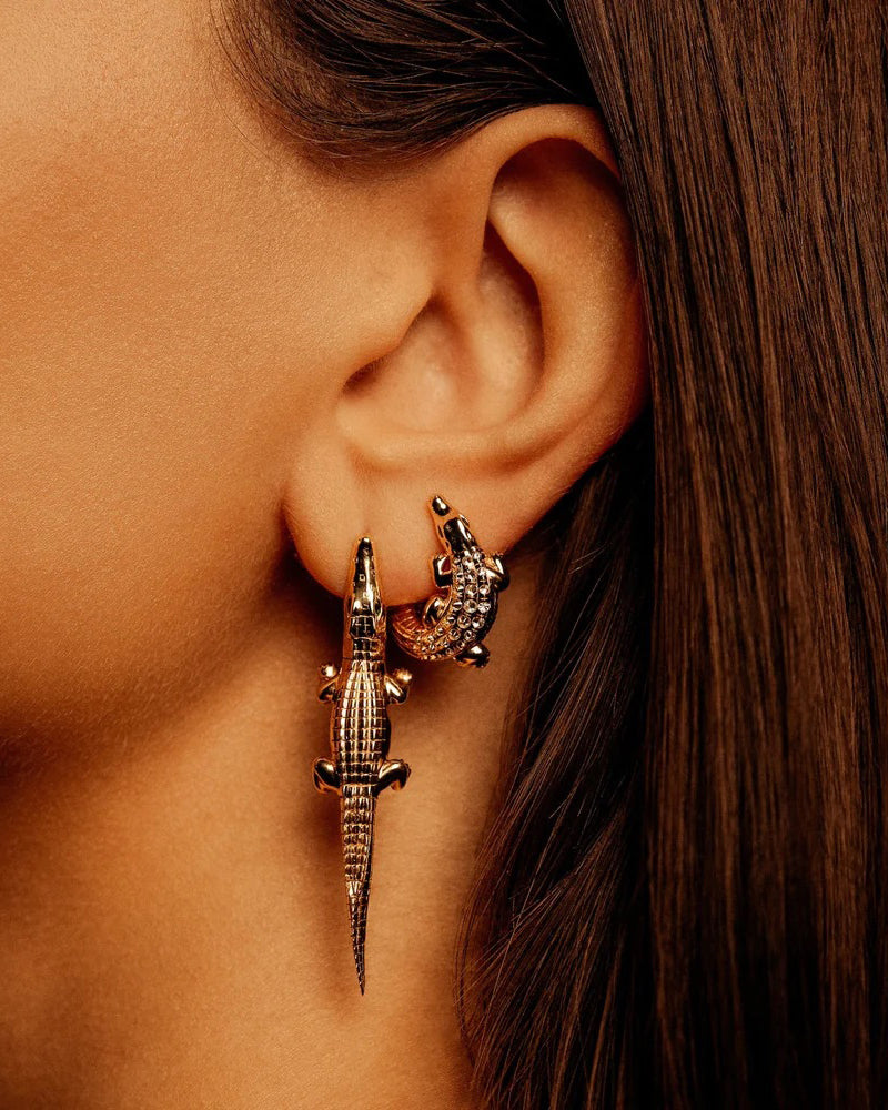 Diamond & 18k Gold Alligator Twist Earring