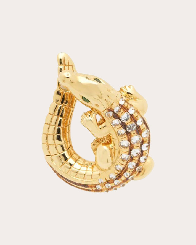 Diamond & 18k Gold Alligator Twist Earring