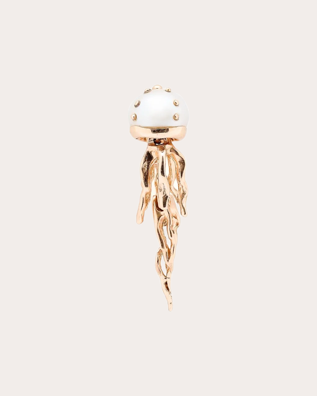 Akoya Pearl & 18k Rose Gold Mini Jellyfish Stud Earring