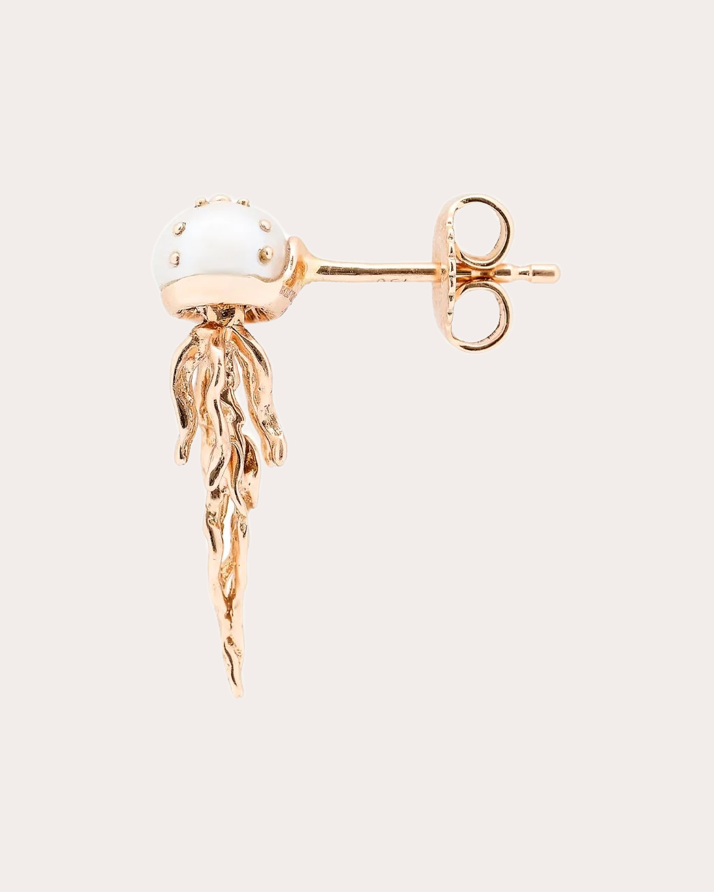 Akoya Pearl & 18k Rose Gold Mini Jellyfish Stud Earring