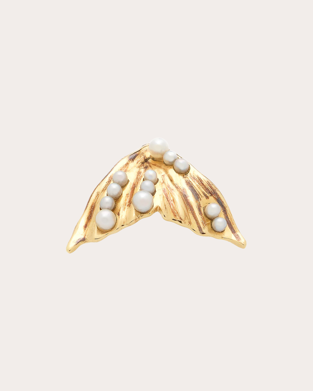 Pearl & 18k Gold Flipper Stud Earring