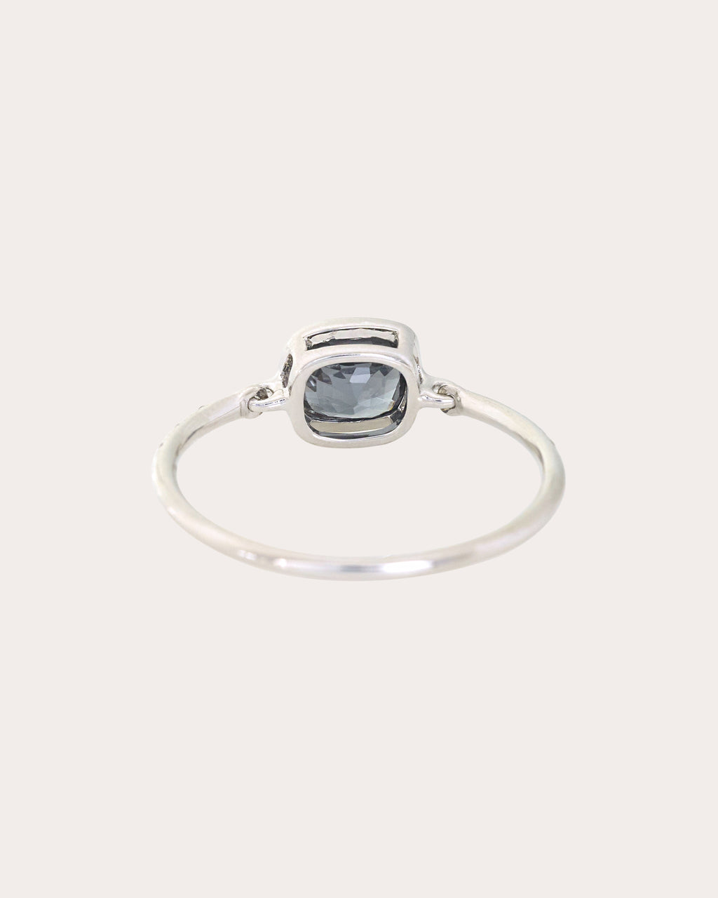 Black Spinel & Black Diamond Petite Circle Ring