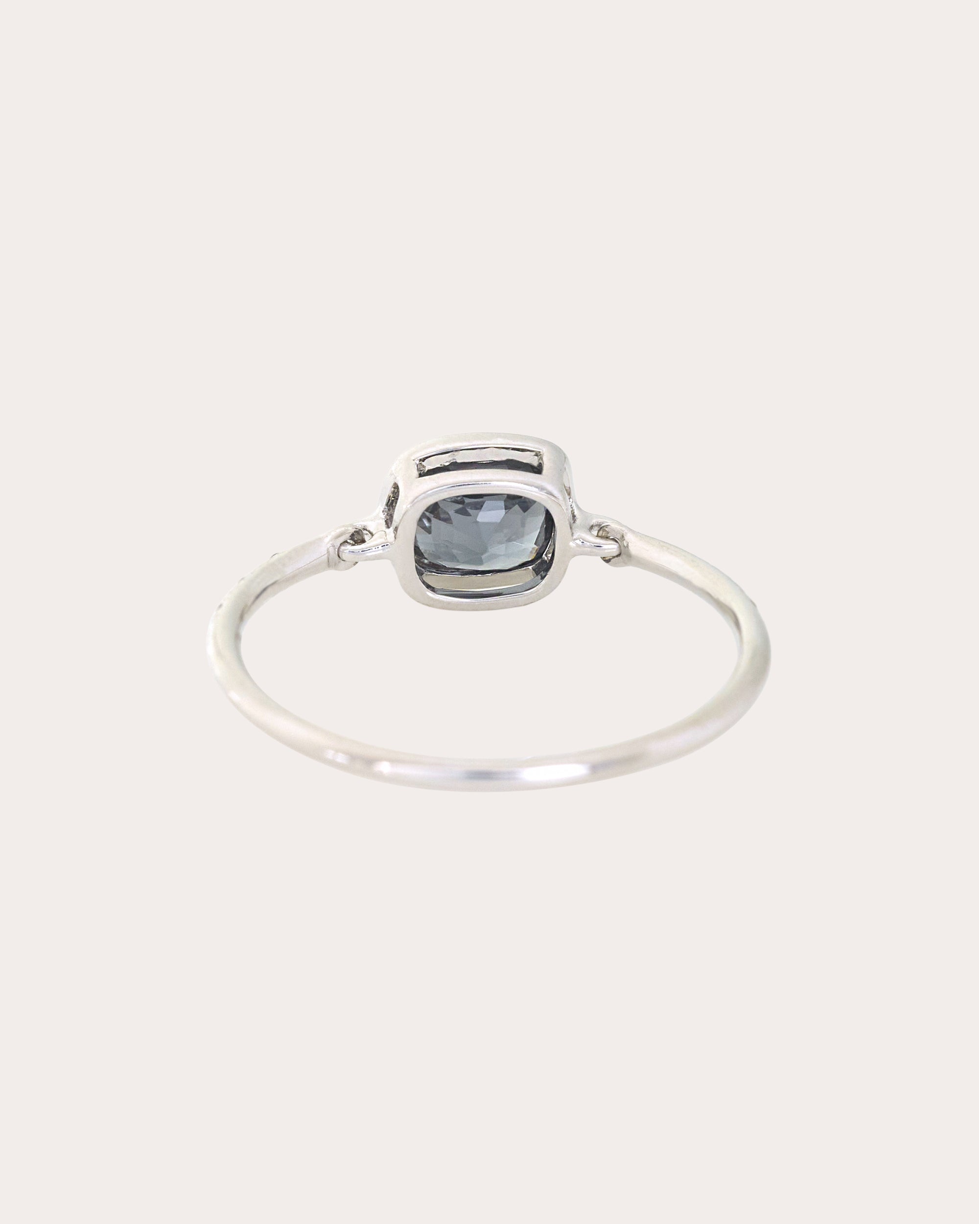 Black Spinel & Black Diamond Petite Circle Ring