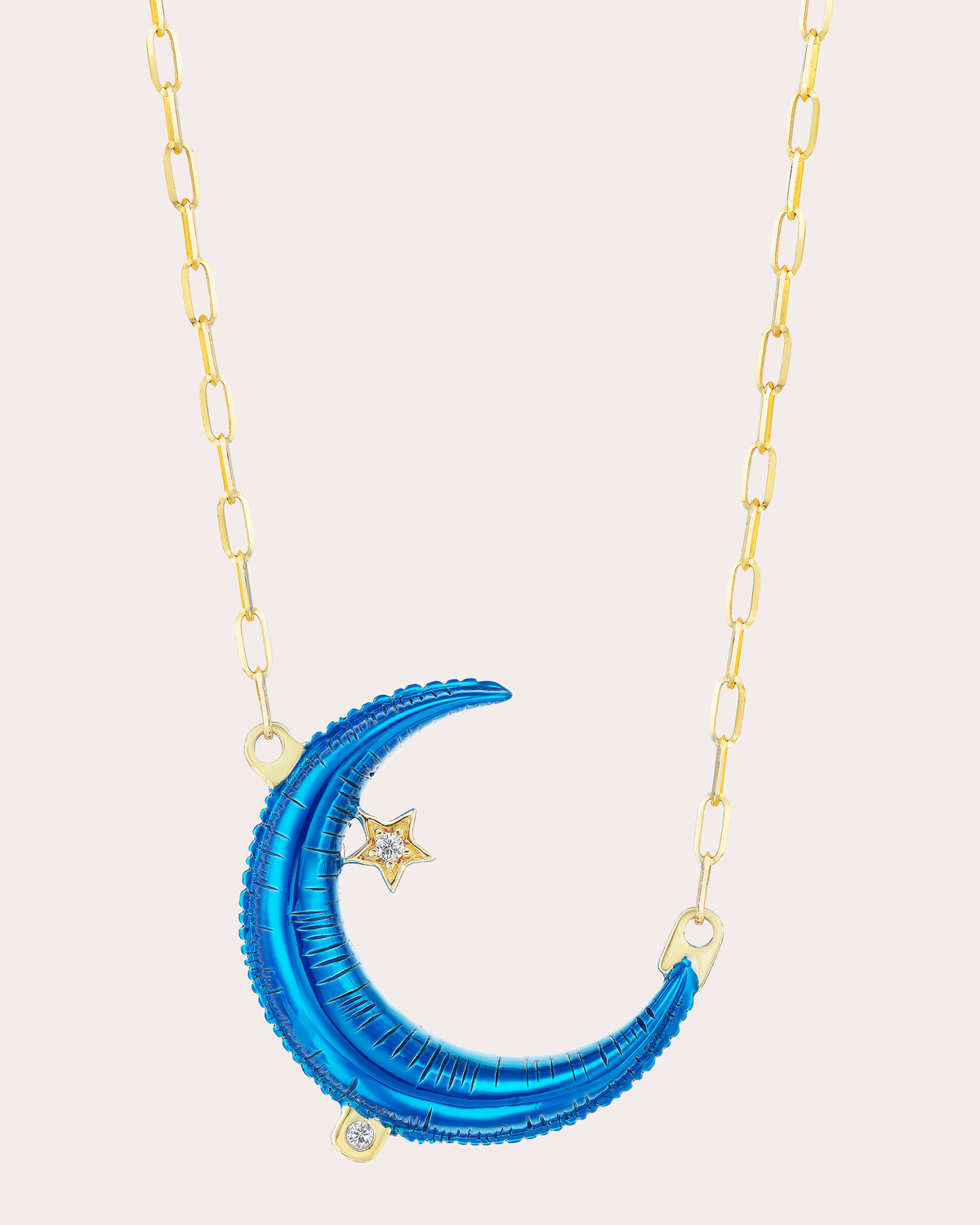 Diamond Super Blue Moon Pendant Necklace