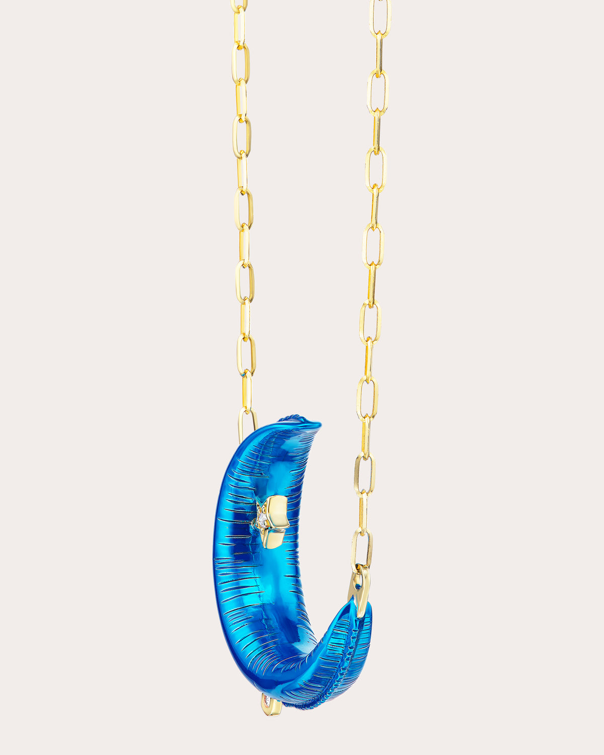 Diamond Super Blue Moon Pendant Necklace