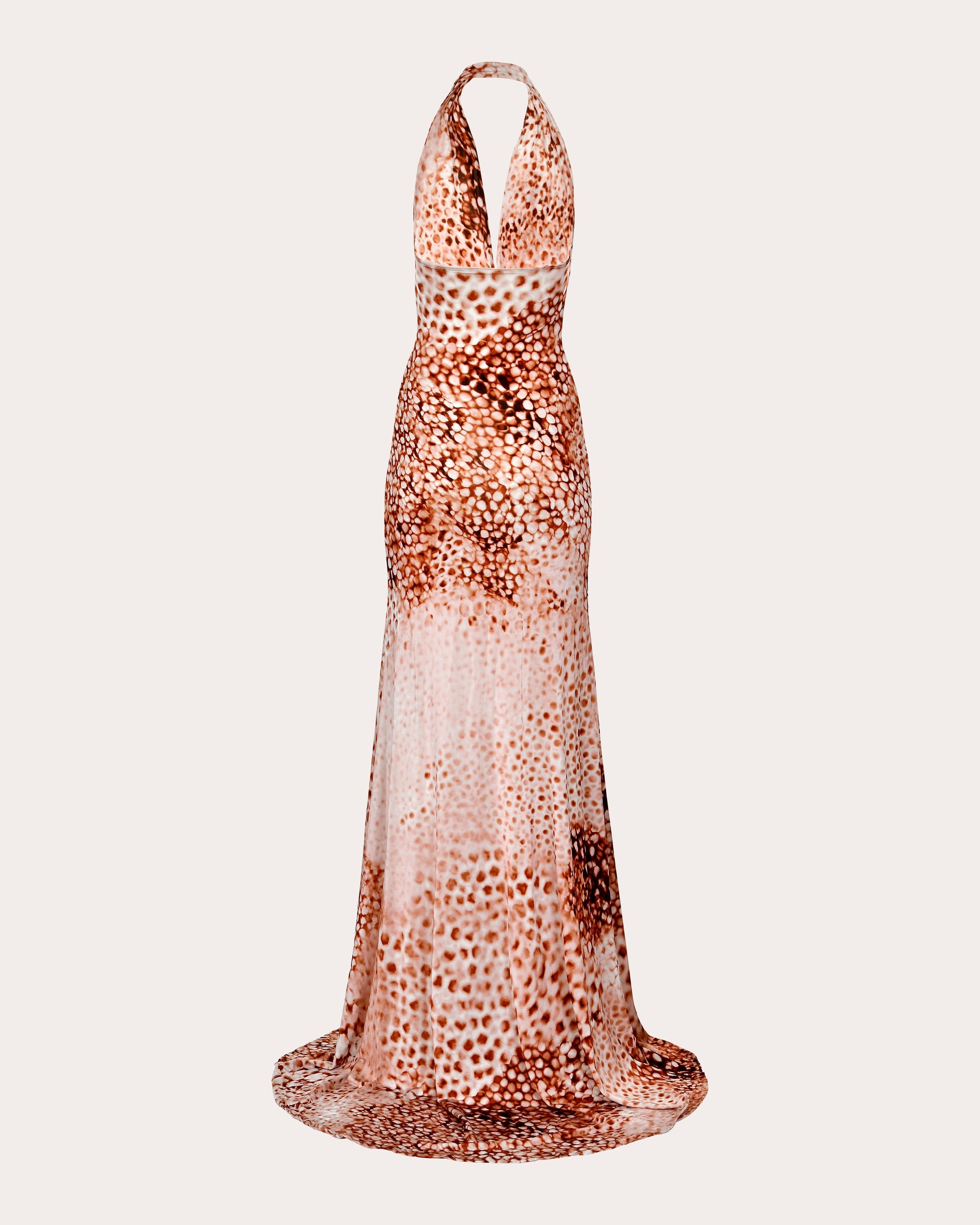 Francesca Miranda Women's Blush Line Jersey Ruched Halter Gown in Pink Size US 4