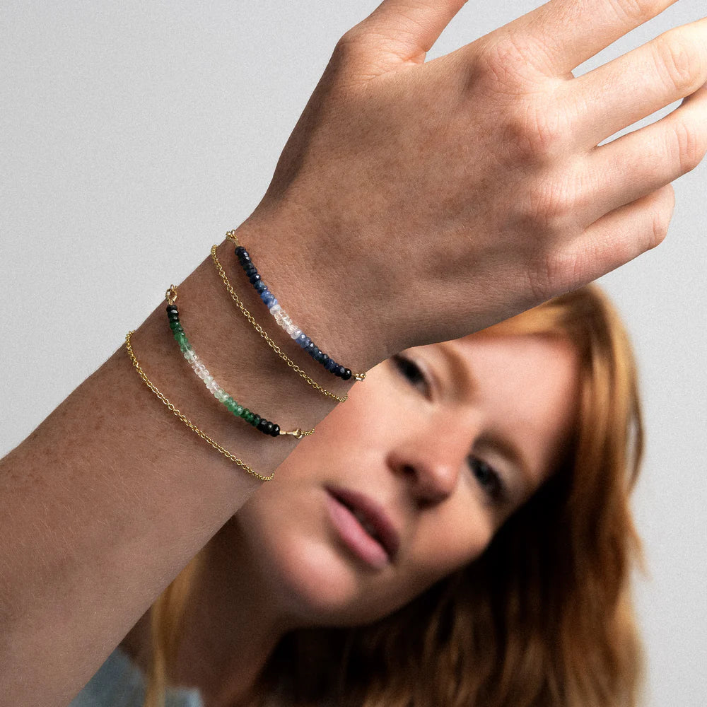 Nonza 14K Gold-Filled Chain and Emerald Bracelets