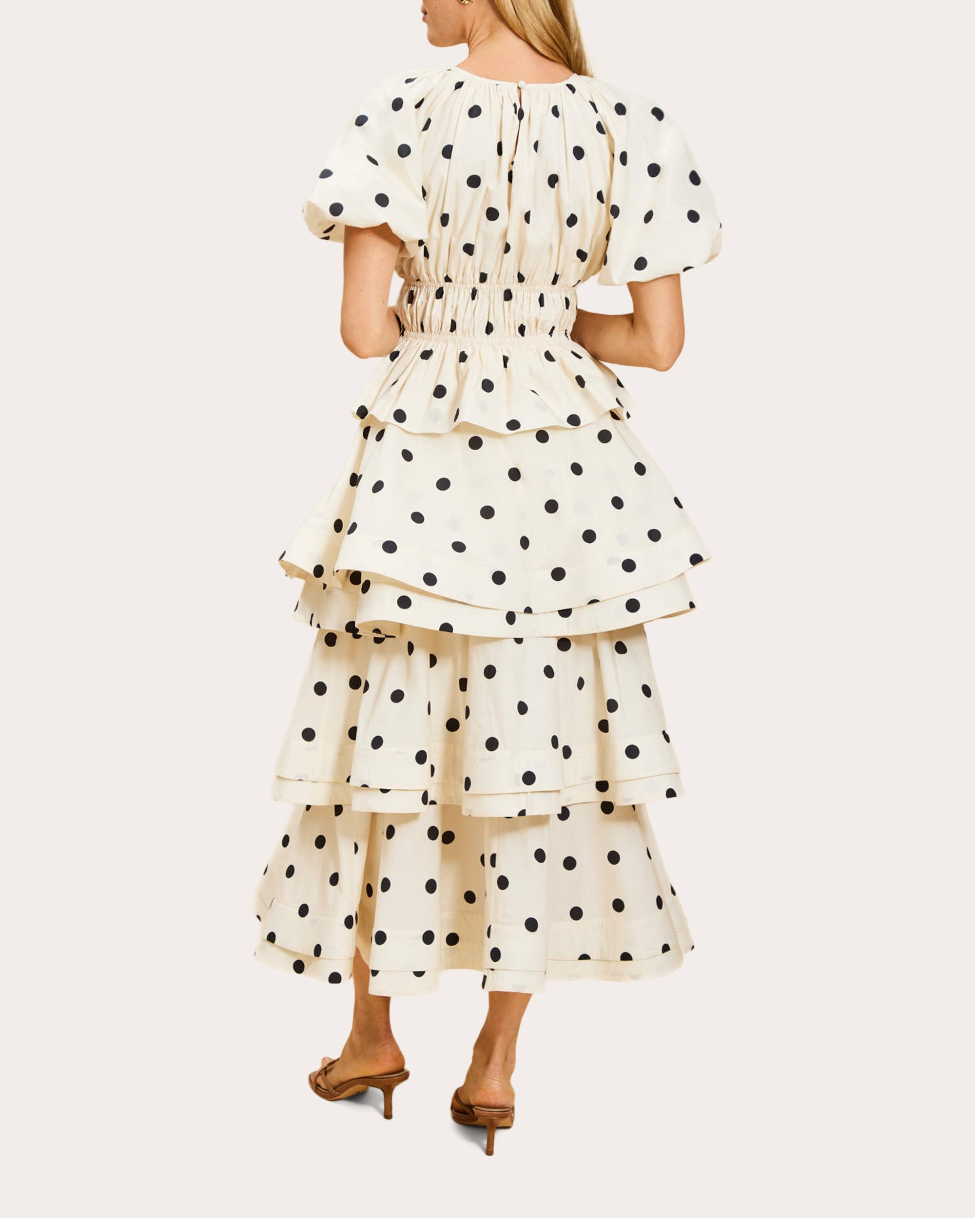 polka dot peplum dress Mono Coast Polka Dot Peplum Pencil Dress