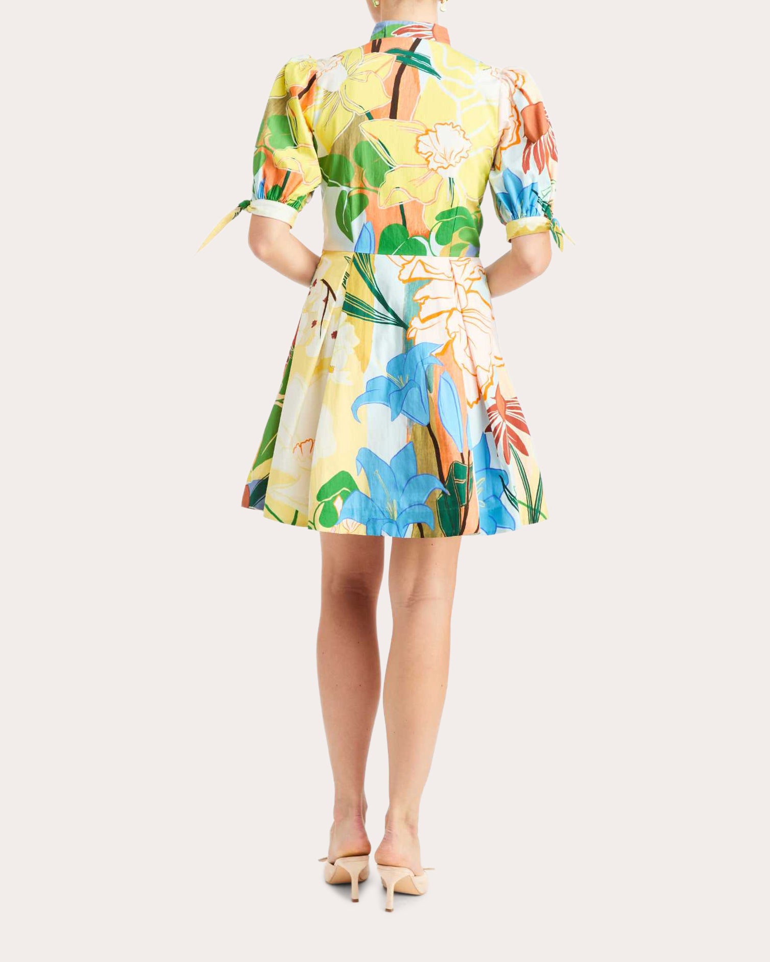 Brooklyn Floral Poplin Puff-Sleeve Mini Dress