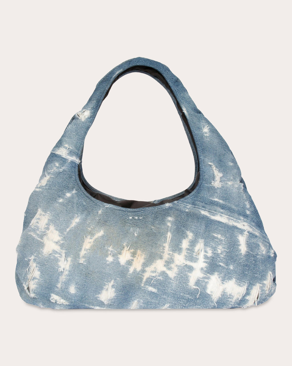Large Cloud Distressed-Denim Shoulder Bag
