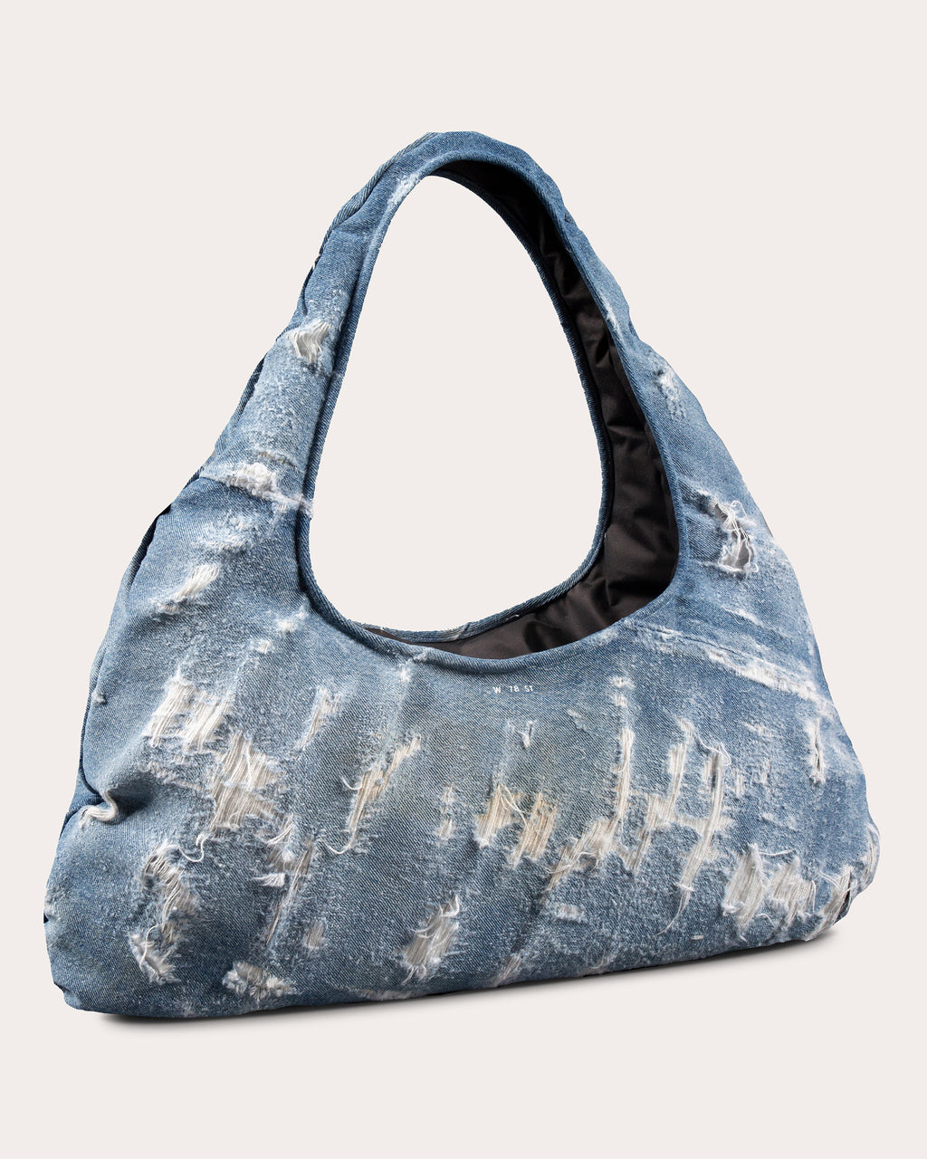 Large Cloud Distressed-Denim Shoulder Bag