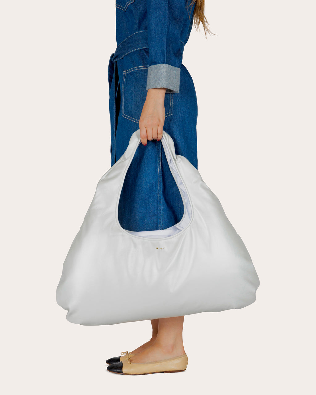 Large Cloud Pearlescent-Leather Shoulder Bag