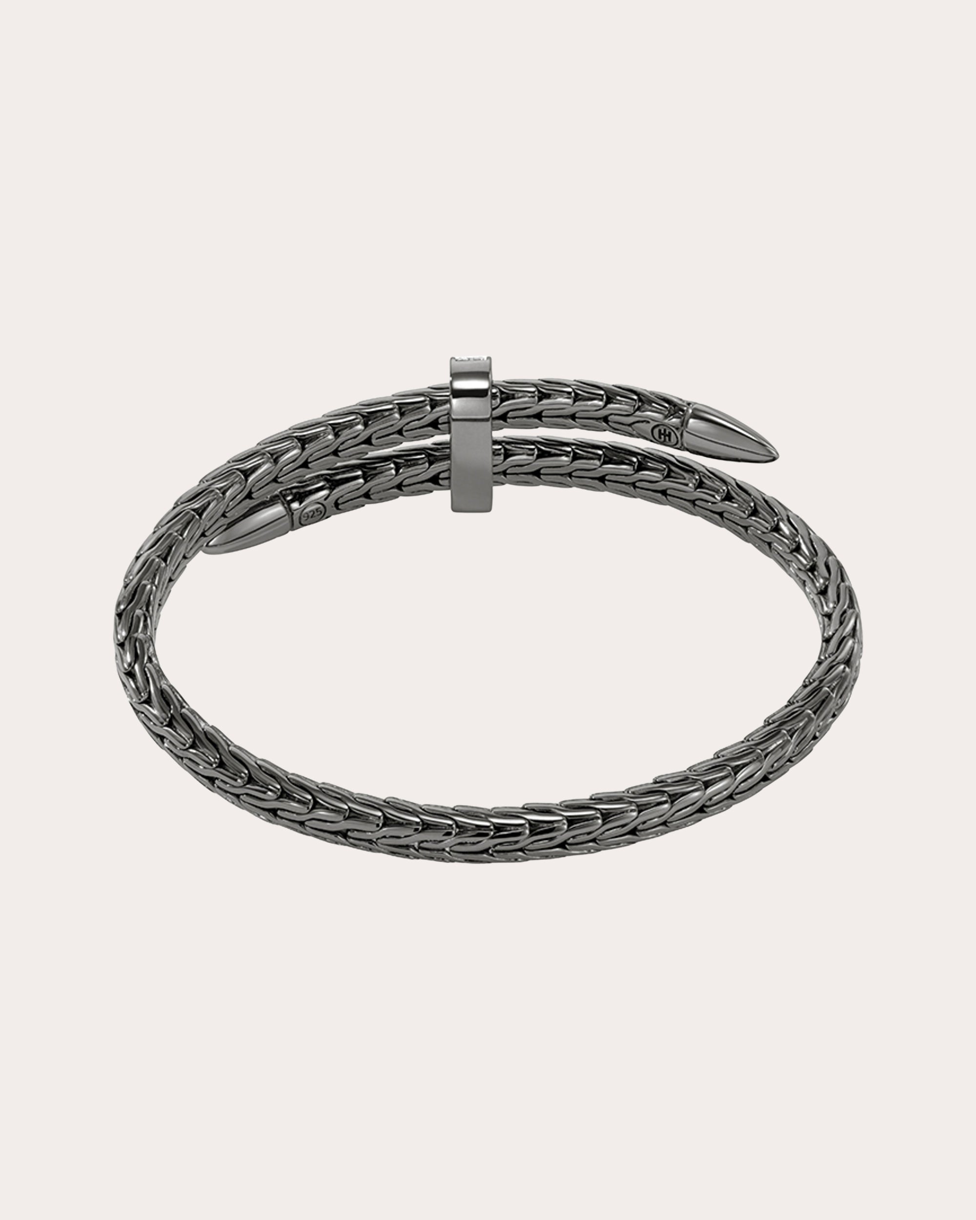 Diamond Blackened Spear Pavé Flex Cuff