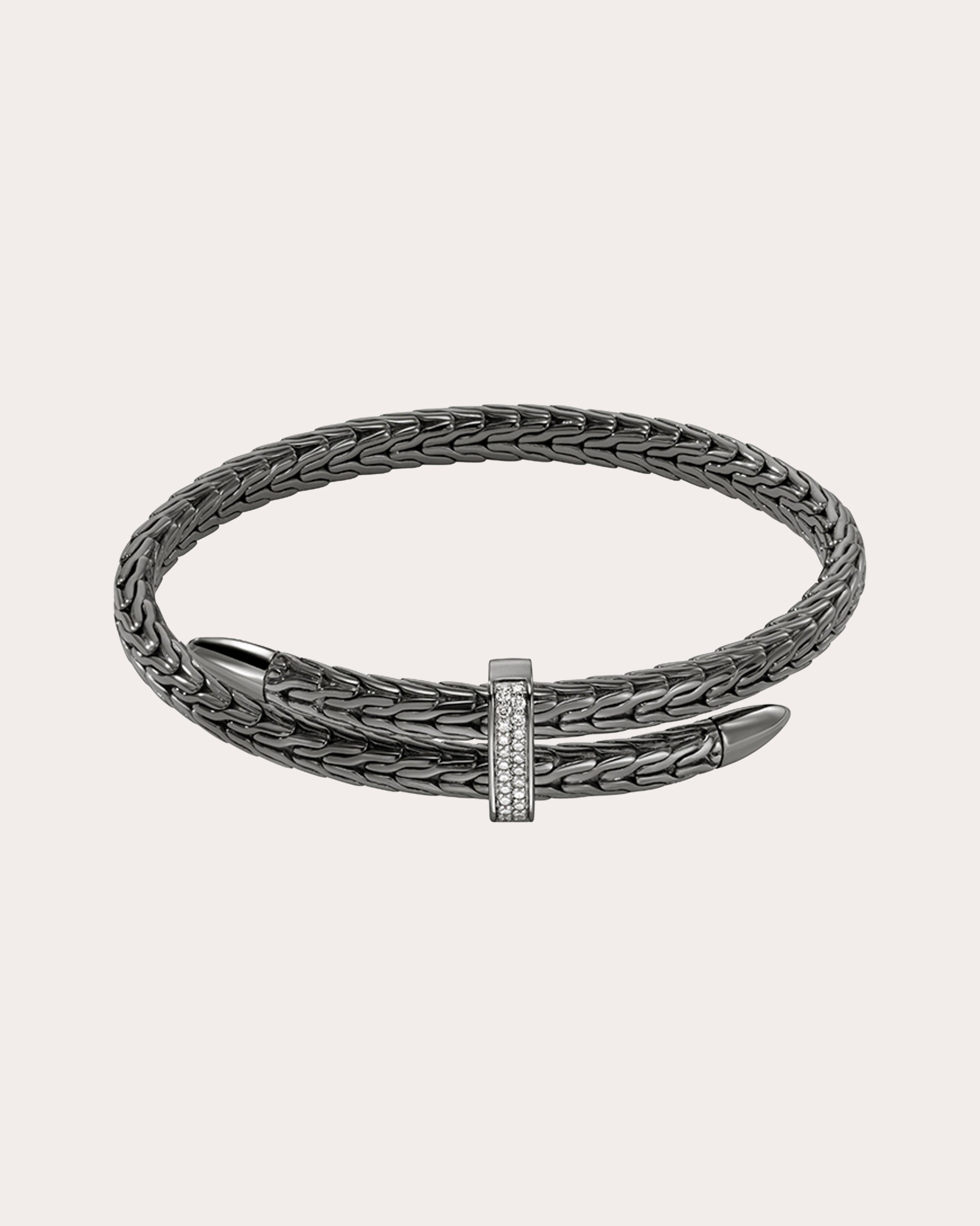 Diamond Blackened Spear Pavé Flex Cuff