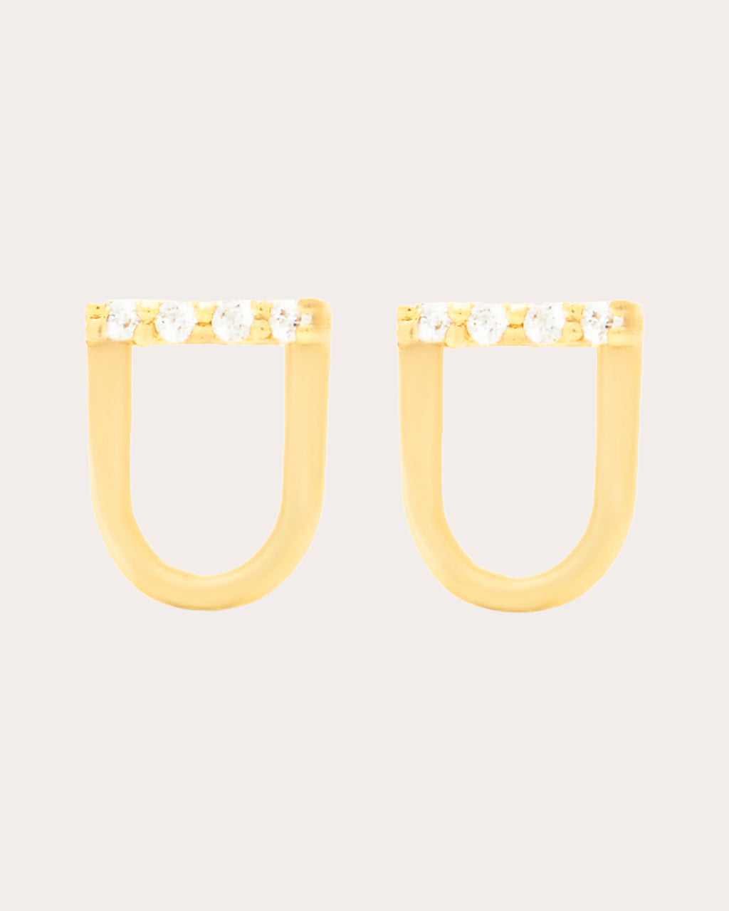 Diamond & 14k Gold Mini Edge Link Stud Earrings