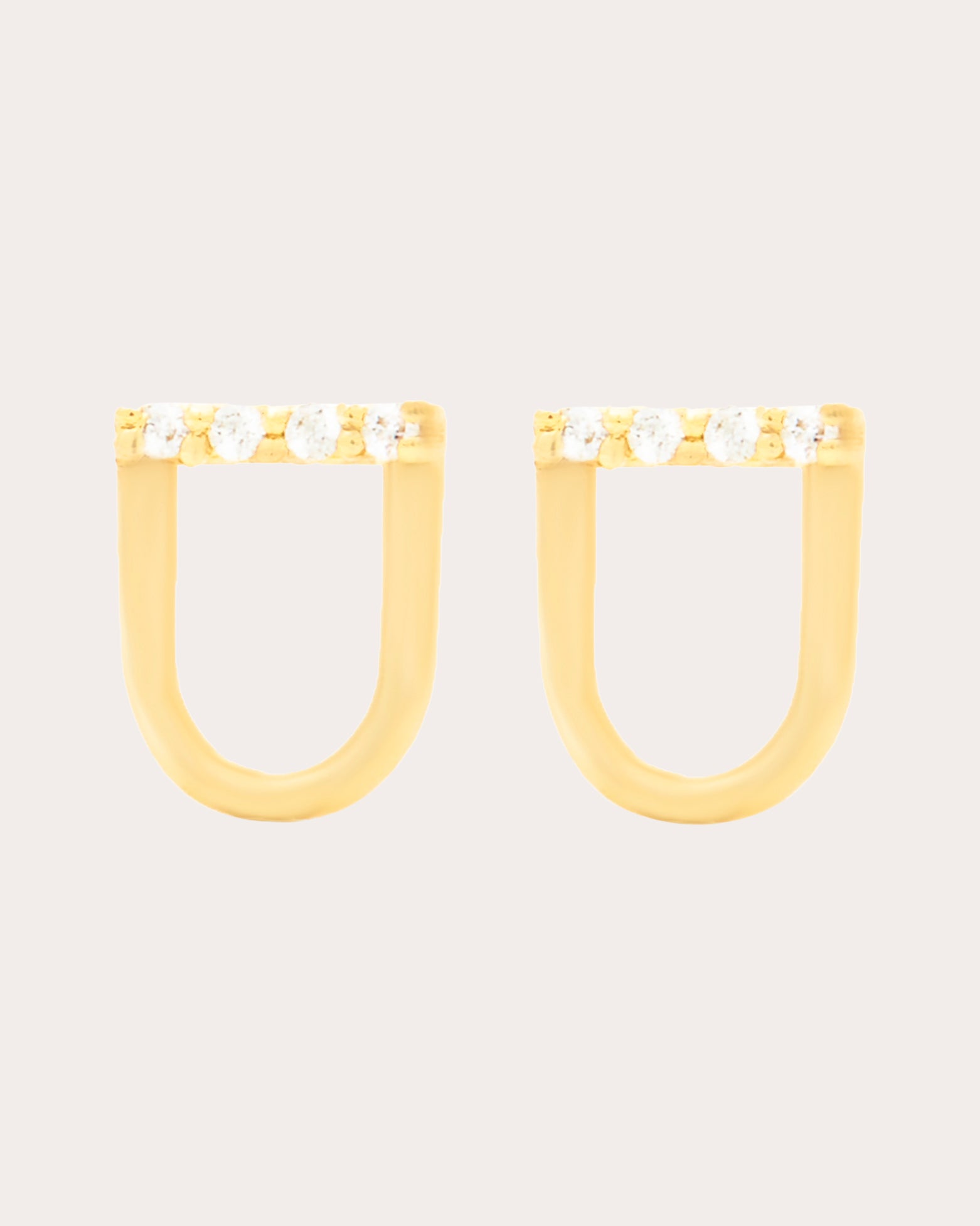 Diamond & 14k Gold Mini Edge Link Stud Earrings