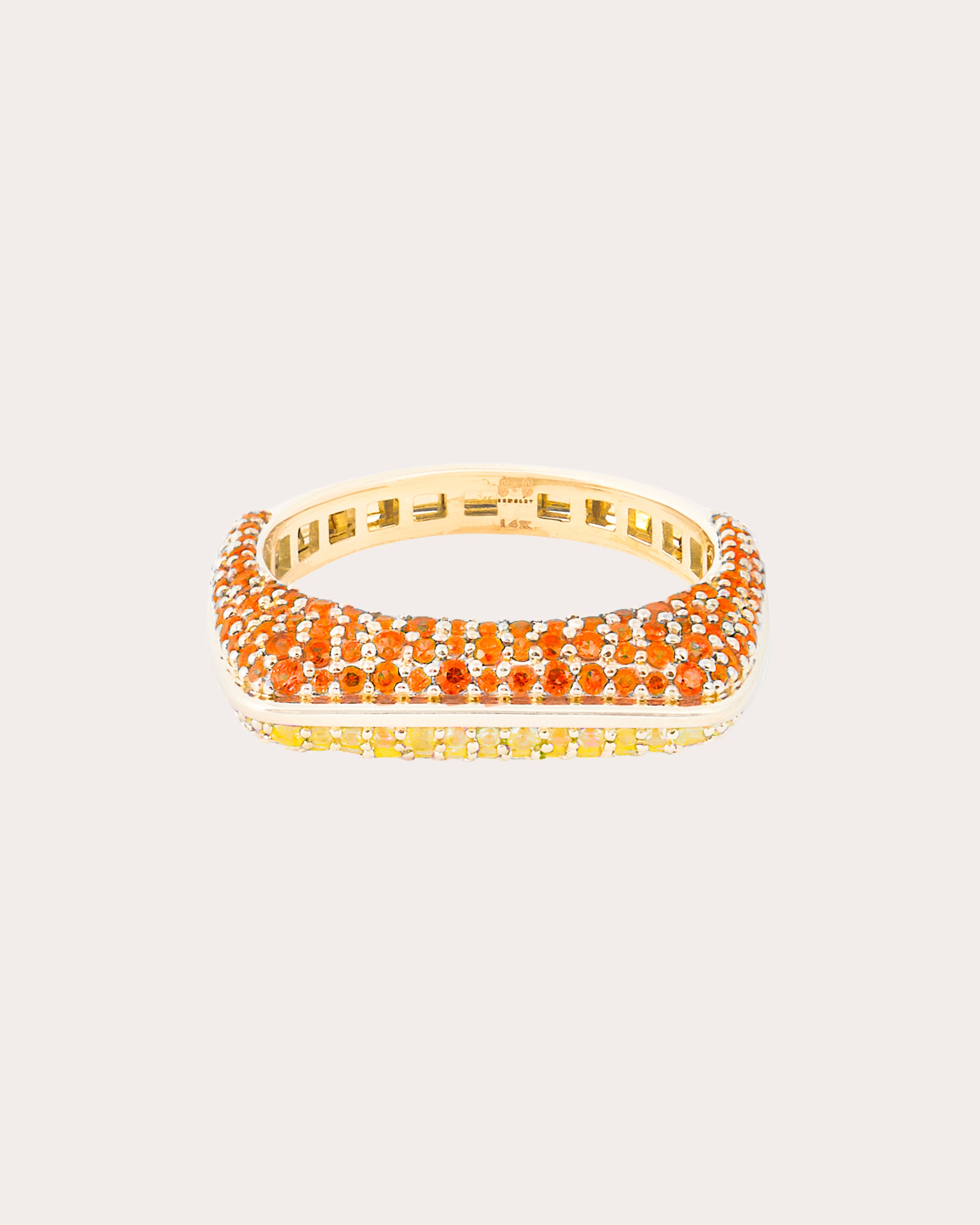 Multicolor Sapphire Found Rib Curve Band Ring