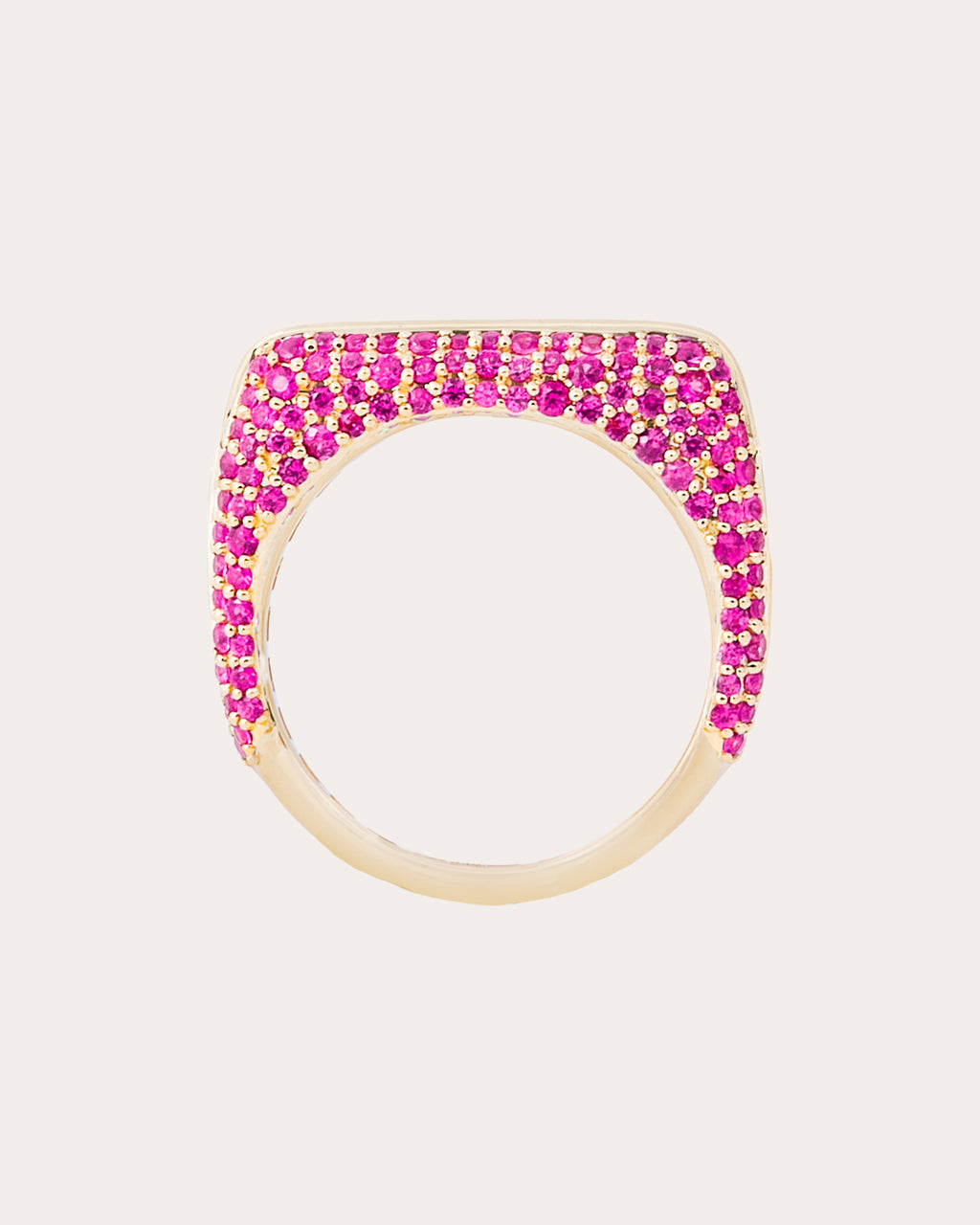 Pink Sapphire Found Rib Curve Band Ring