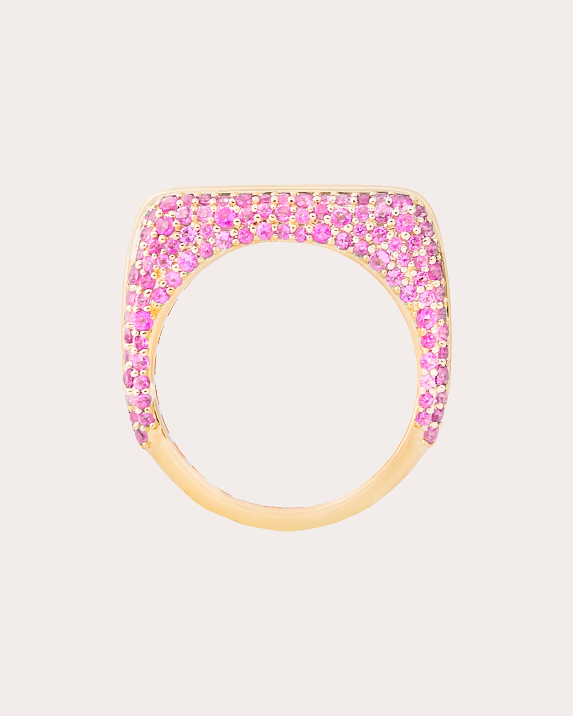 Pink Sapphire Found Rib Curve Band Ring