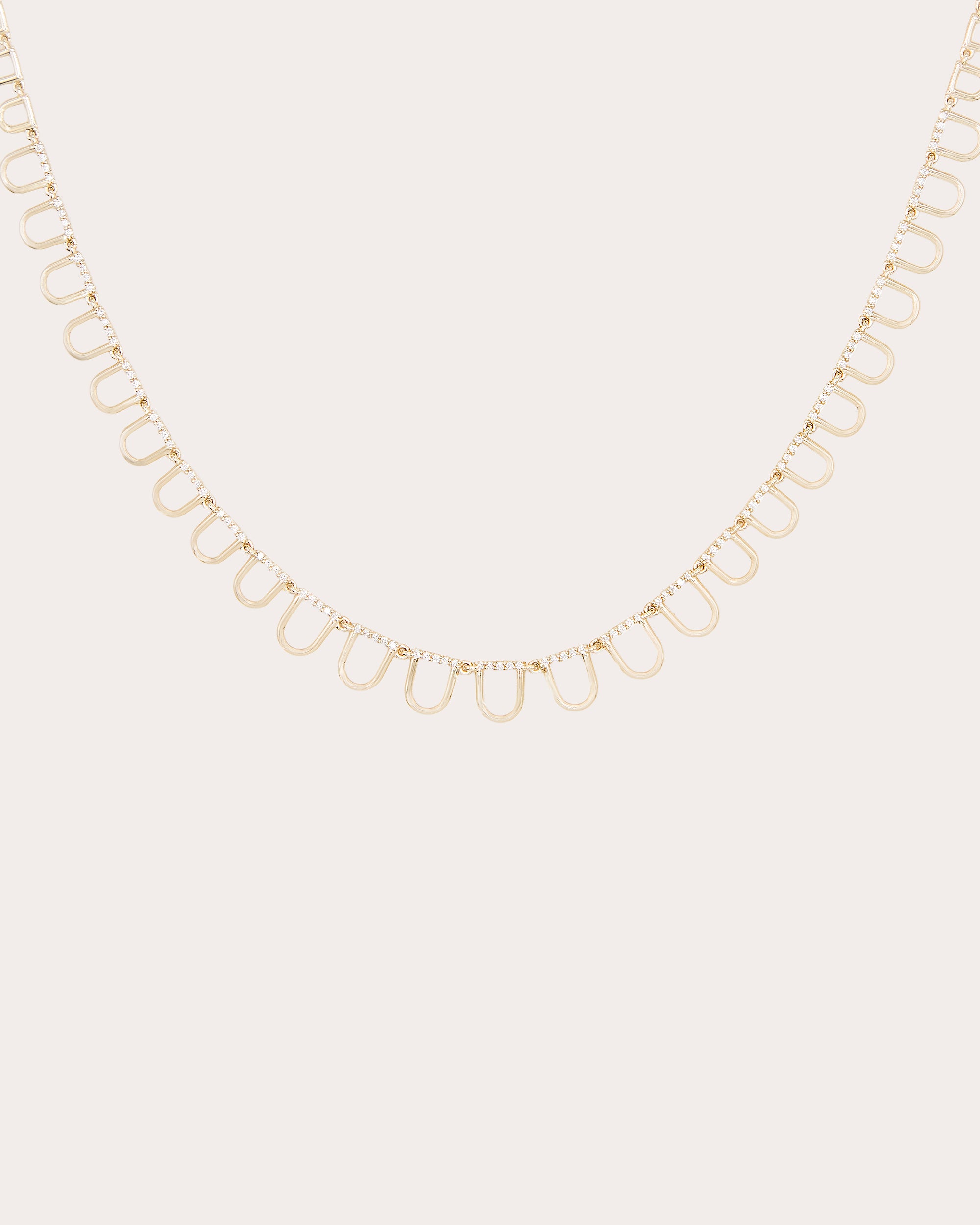 Diamond Found Curve Link Riviere Necklace