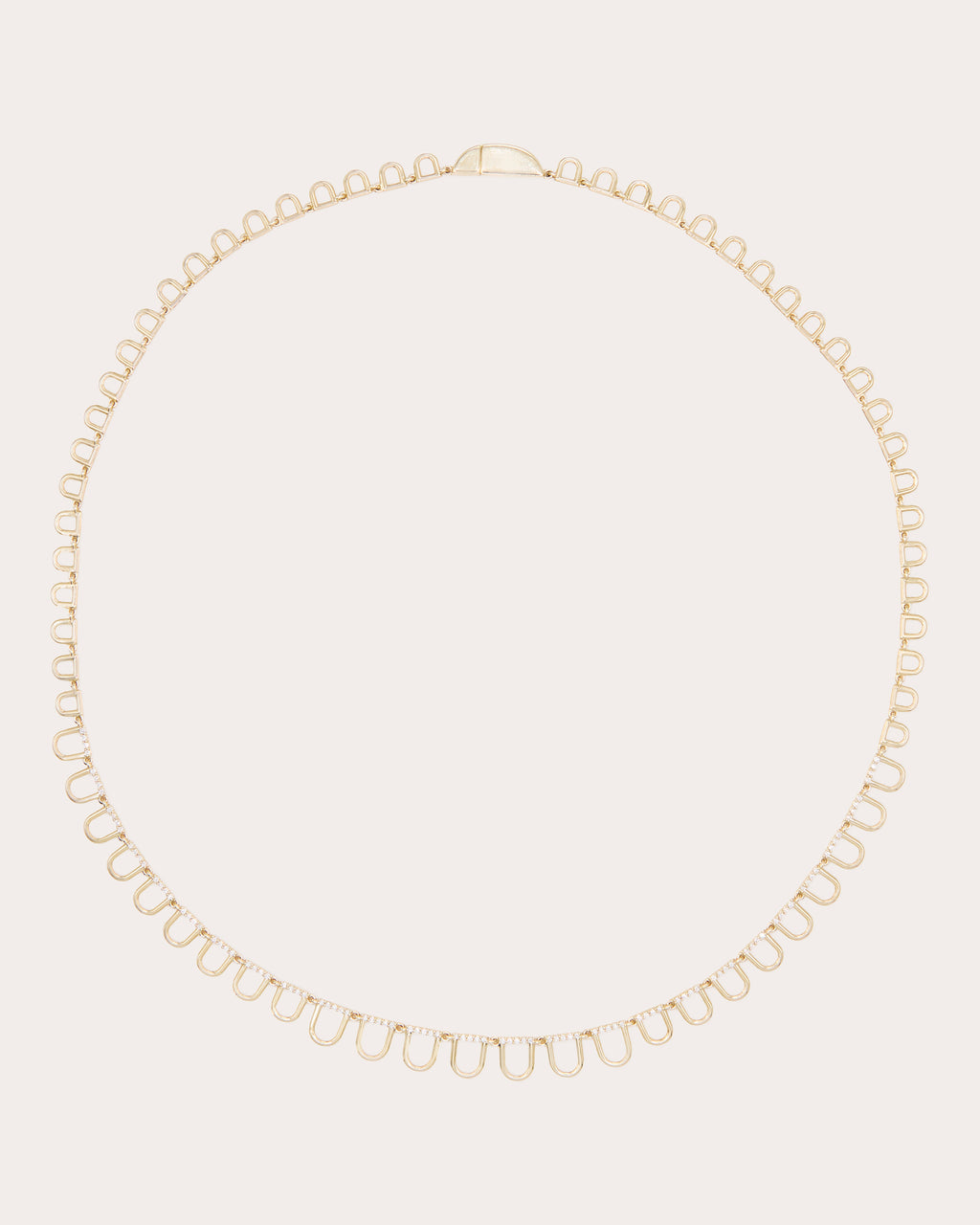 Diamond Found Curve Link Riviere Necklace