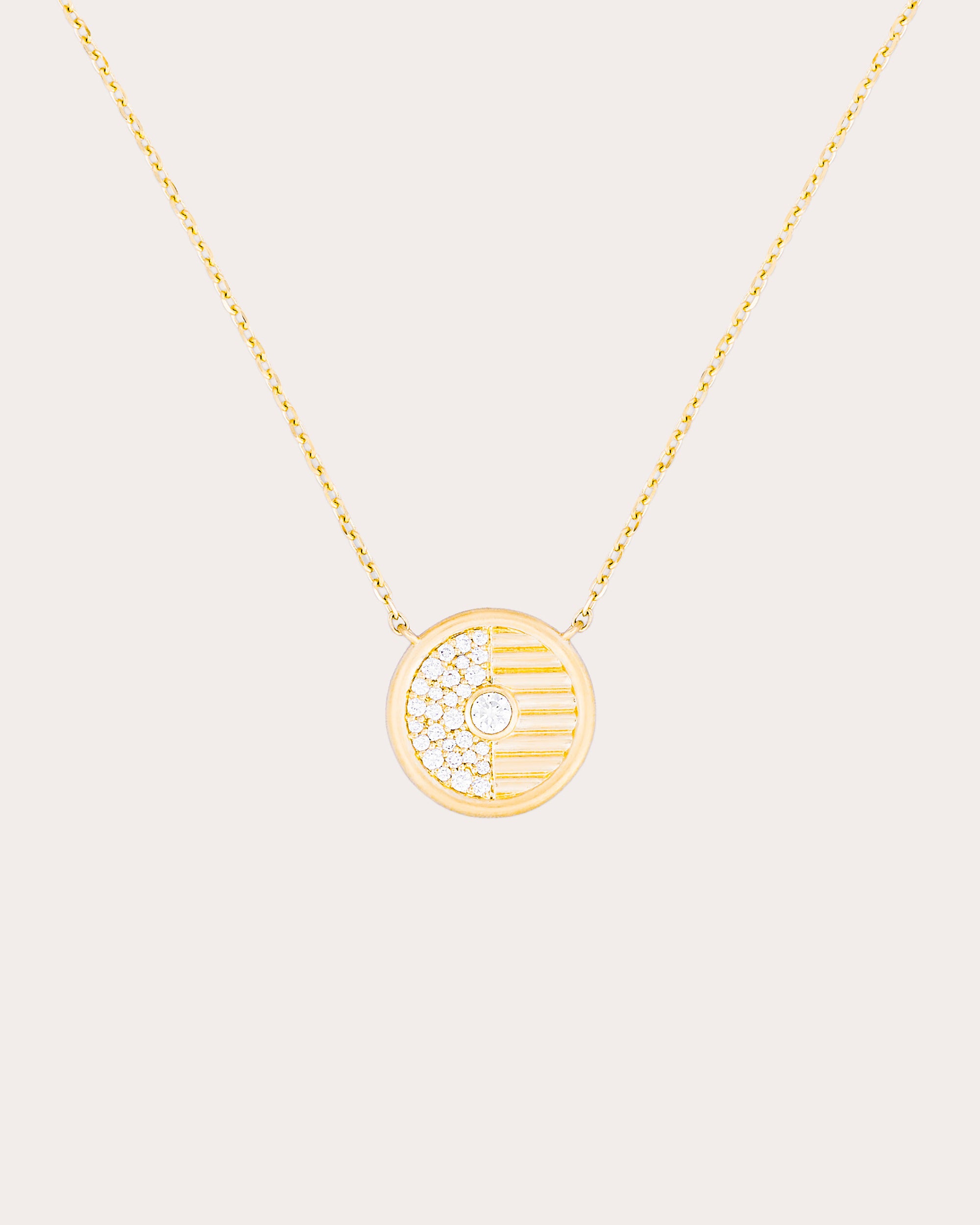 Diamond Found Small Disc Necklace