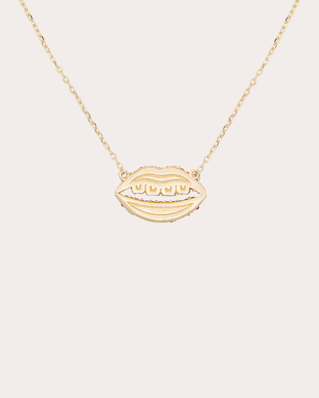 Ruby & Diamond Juju Lips Charm Necklace
