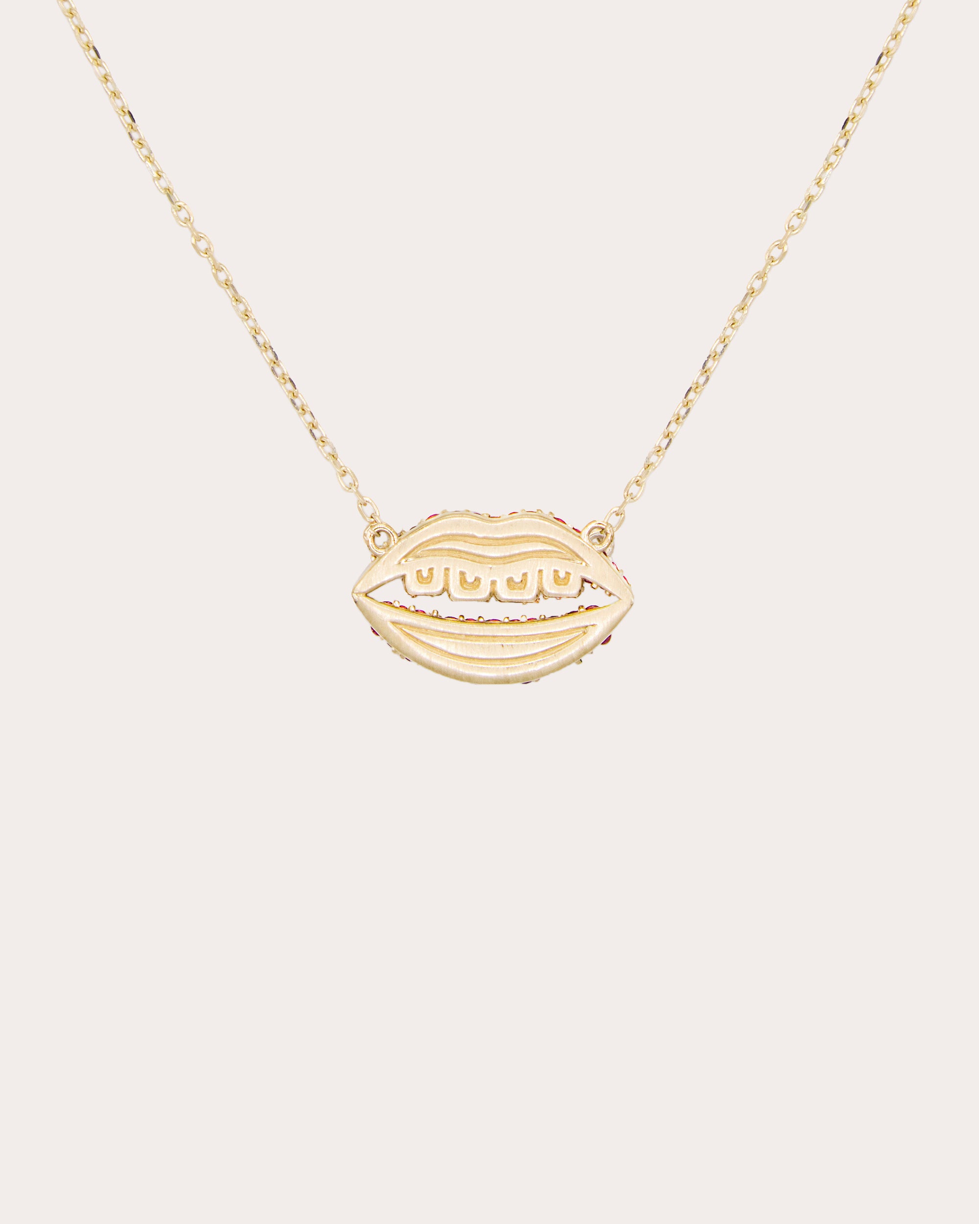 Ruby & Diamond Juju Lips Charm Necklace