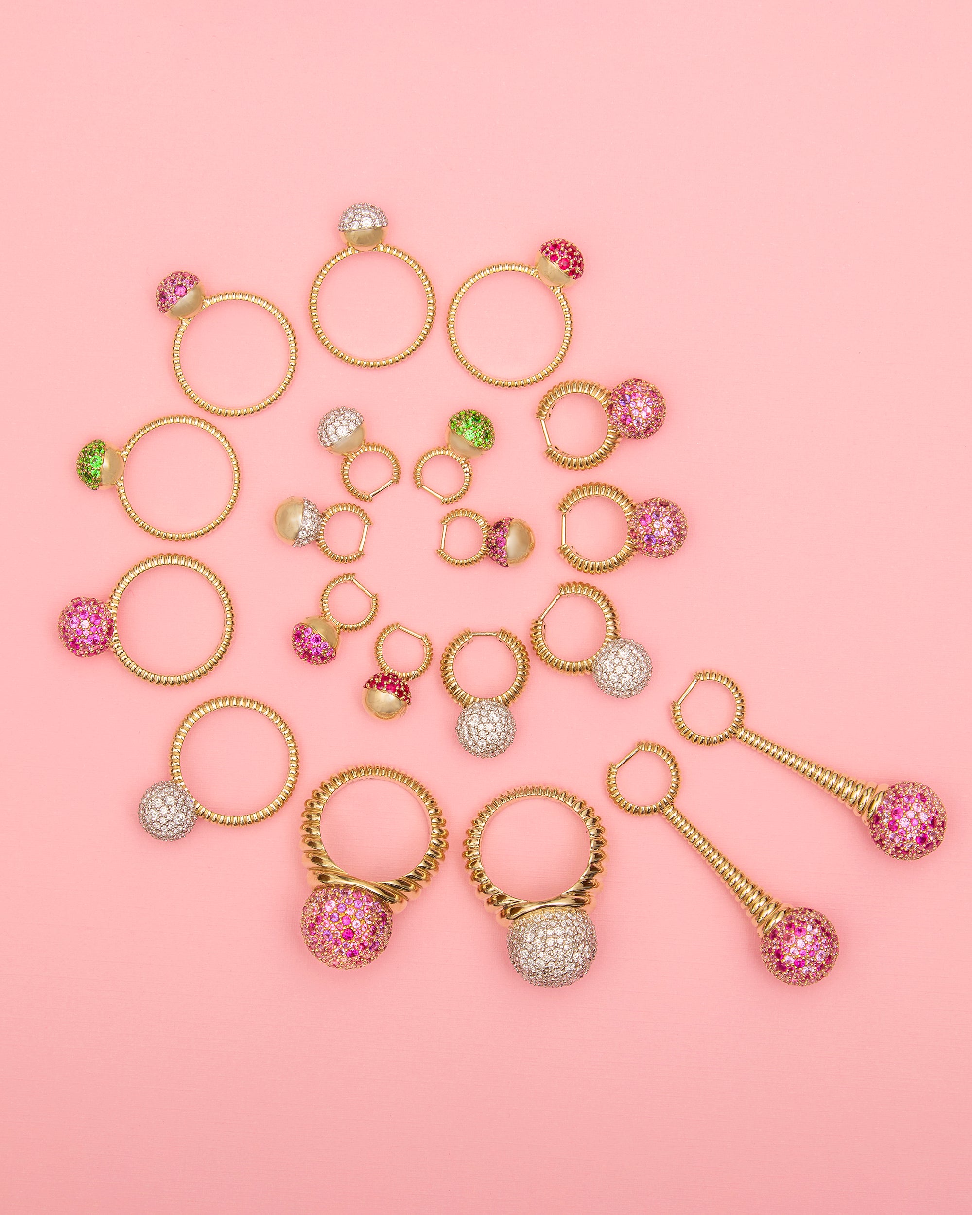 Diamond Revel Bobble Huggie Earrings