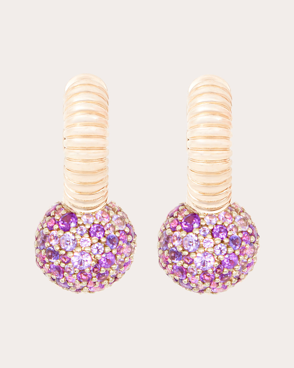 Amethyst Revel Bobble Huggie Earrings