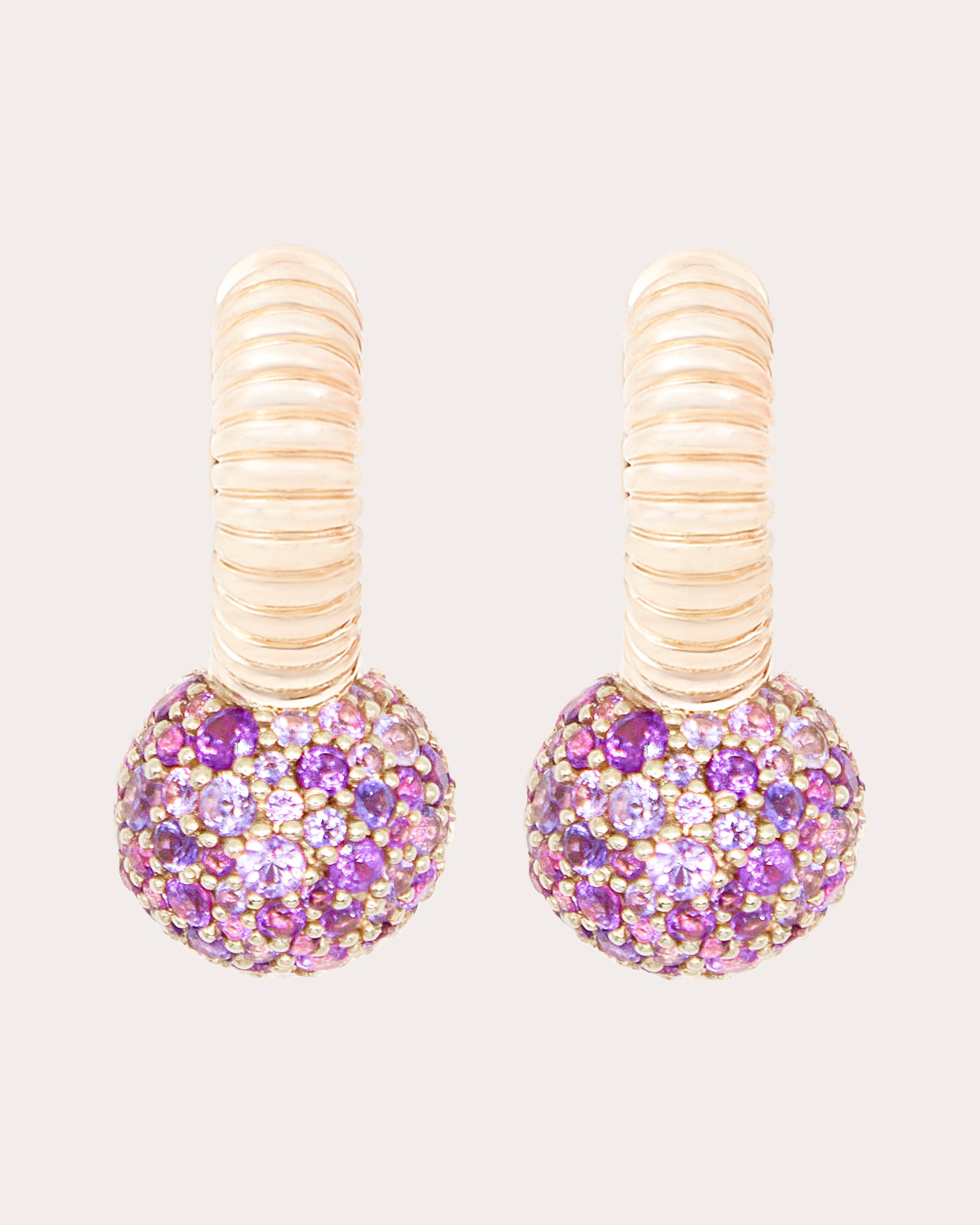 Amethyst Revel Bobble Huggie Earrings