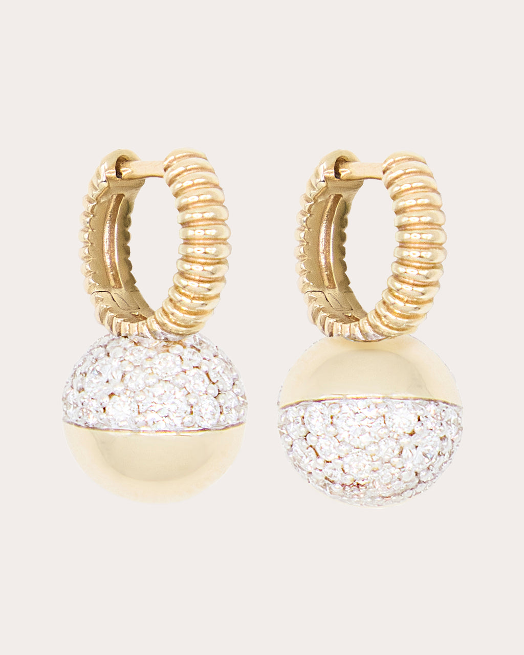 Diamond Revel Mini Bobble Huggie Earrings