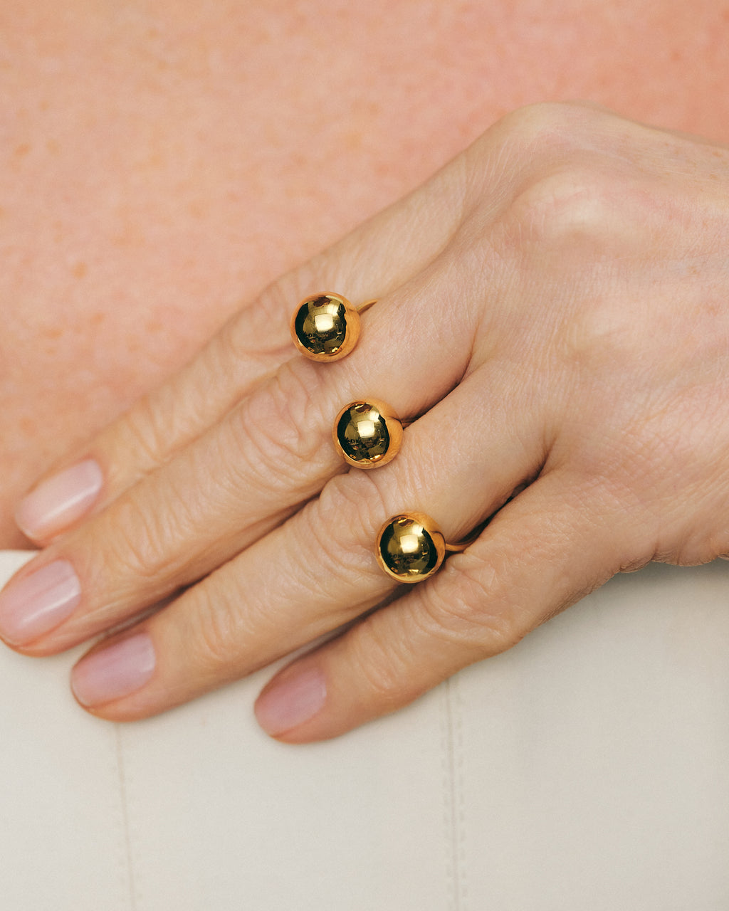 18k Gold Trio Orb Ring
