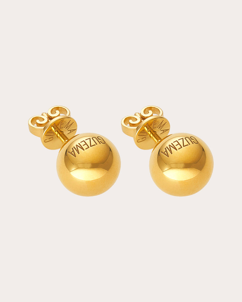 18k Gold Bold Orb Stud Earrings
