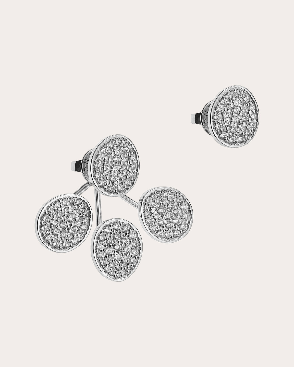 Diamond Tetra Flat Transformer Jacket Earrings