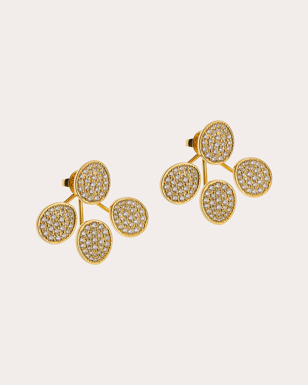 Diamond Tetra Flat Transformer Jacket Earrings