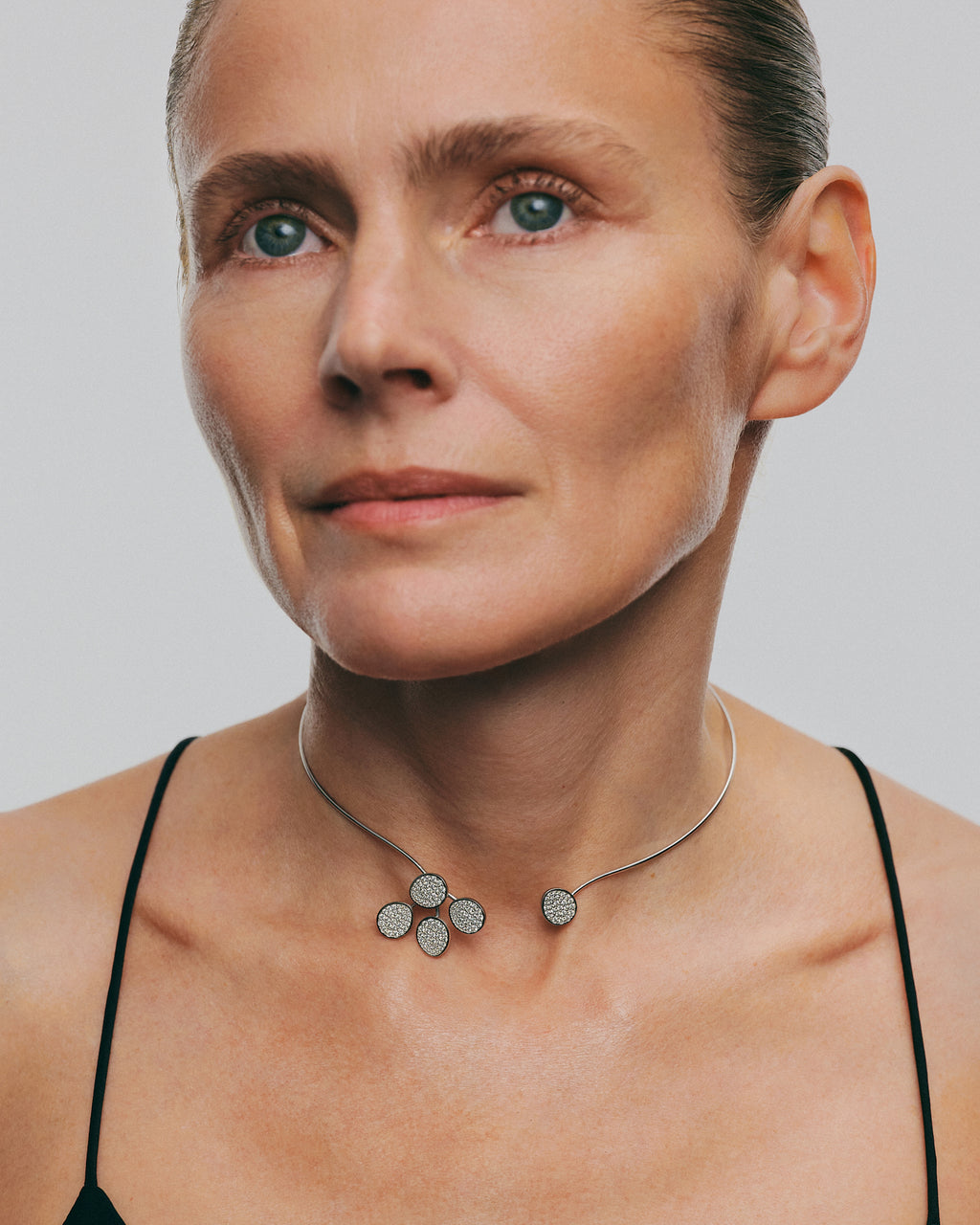 Diamond Petal Flat Collar Necklace