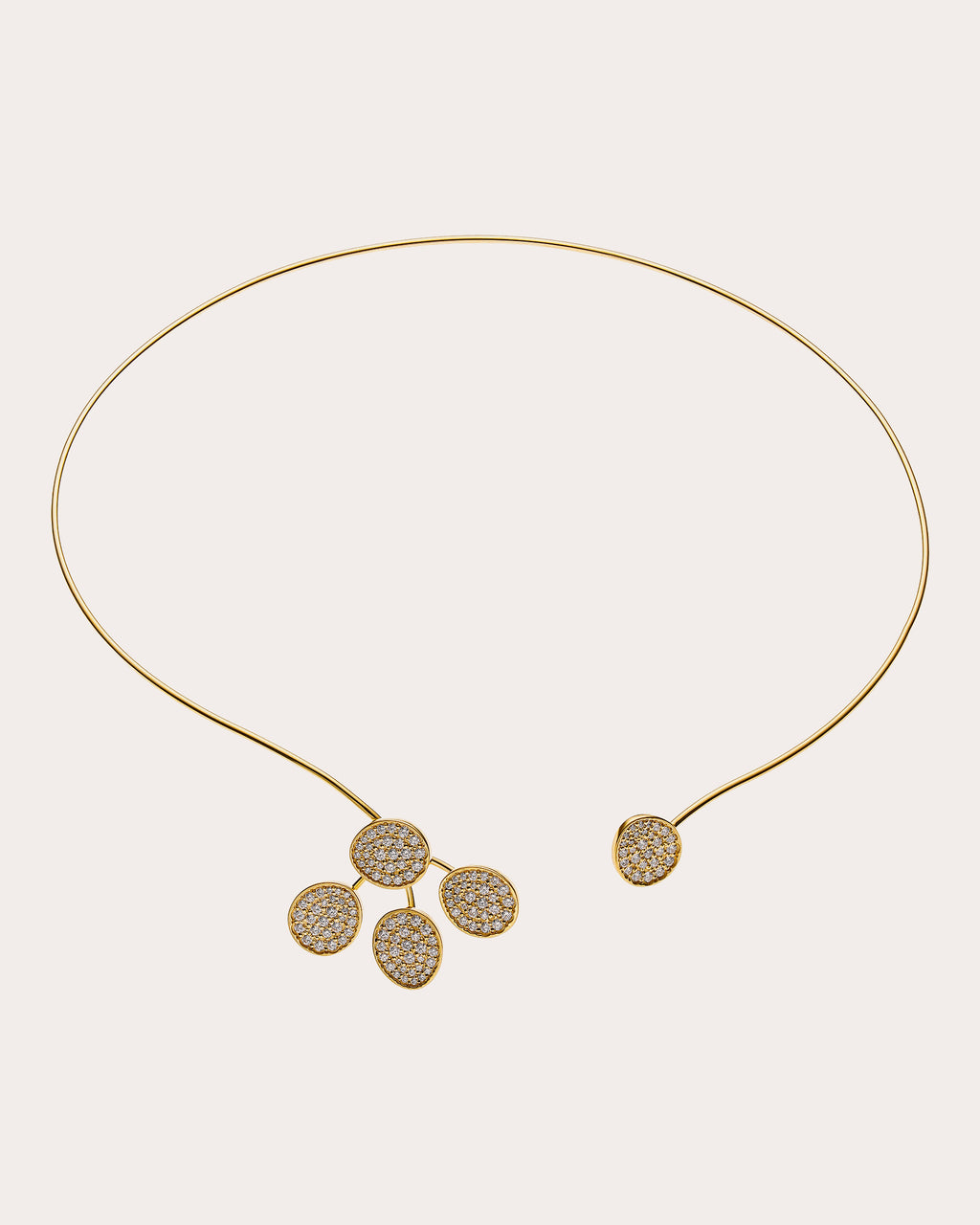 Diamond Petal Flat Collar Necklace