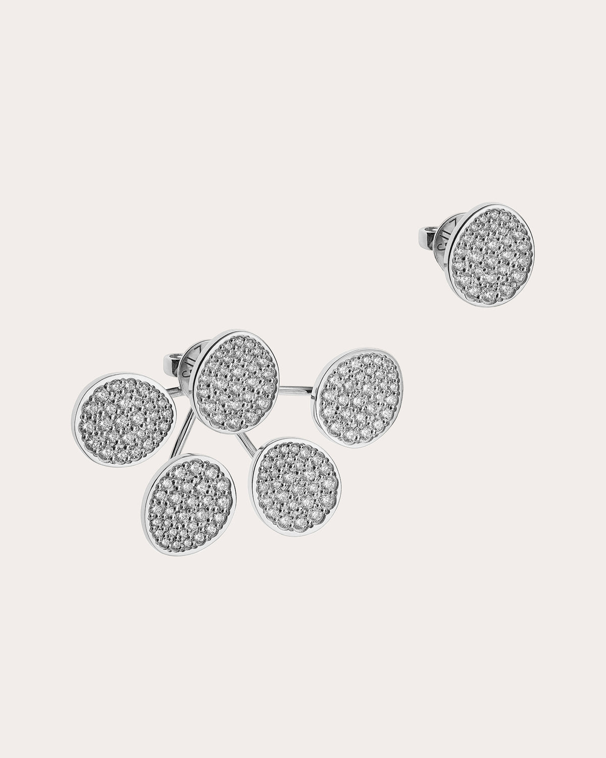 Diamond Bold Quintet Flat Transformer Earrings