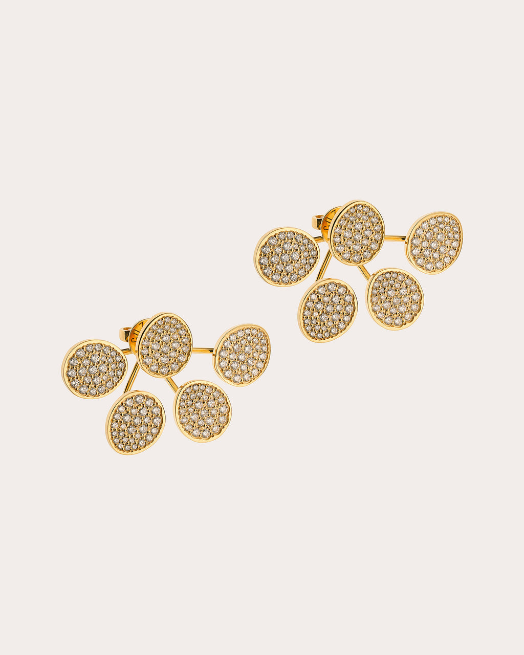Diamond Bold Quintet Flat Transformer Earrings
