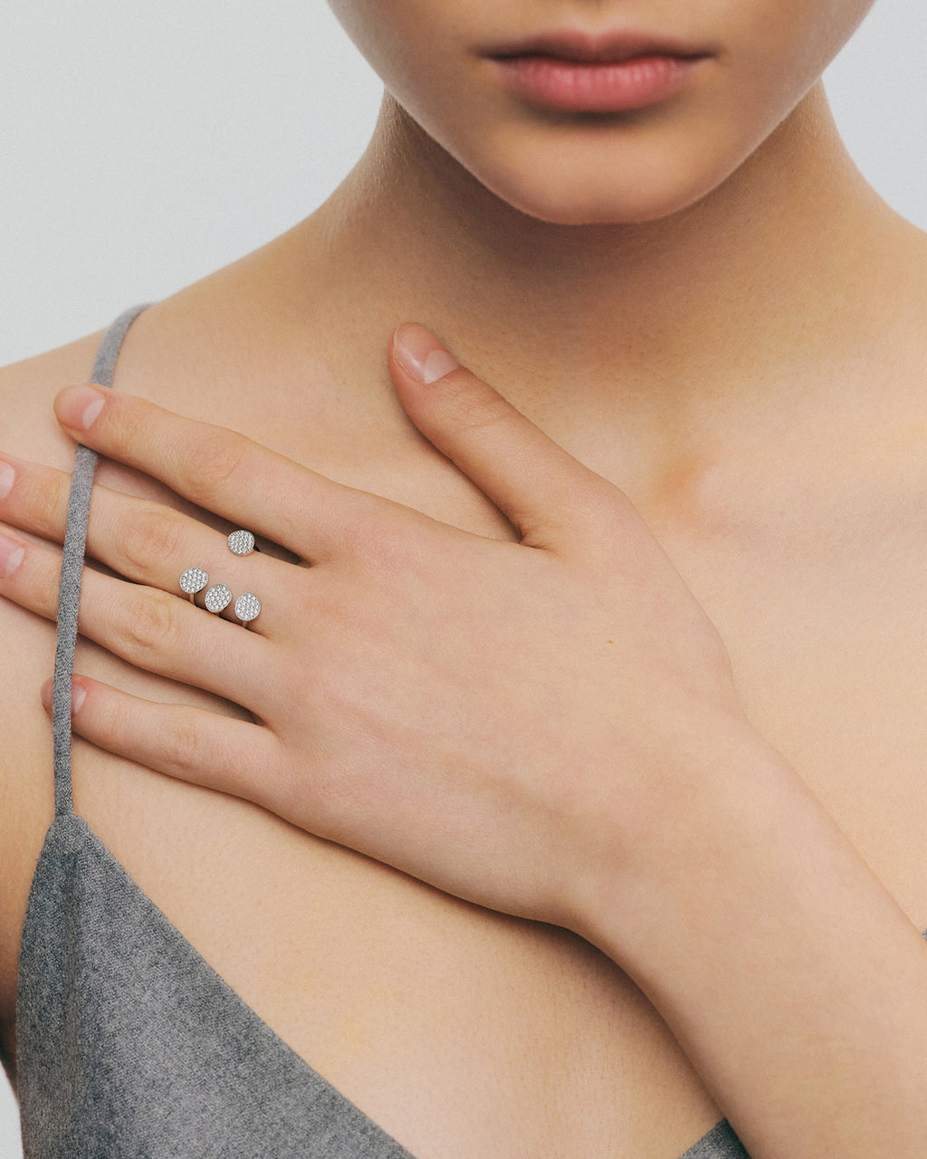 Diamond Petal Flat Ring