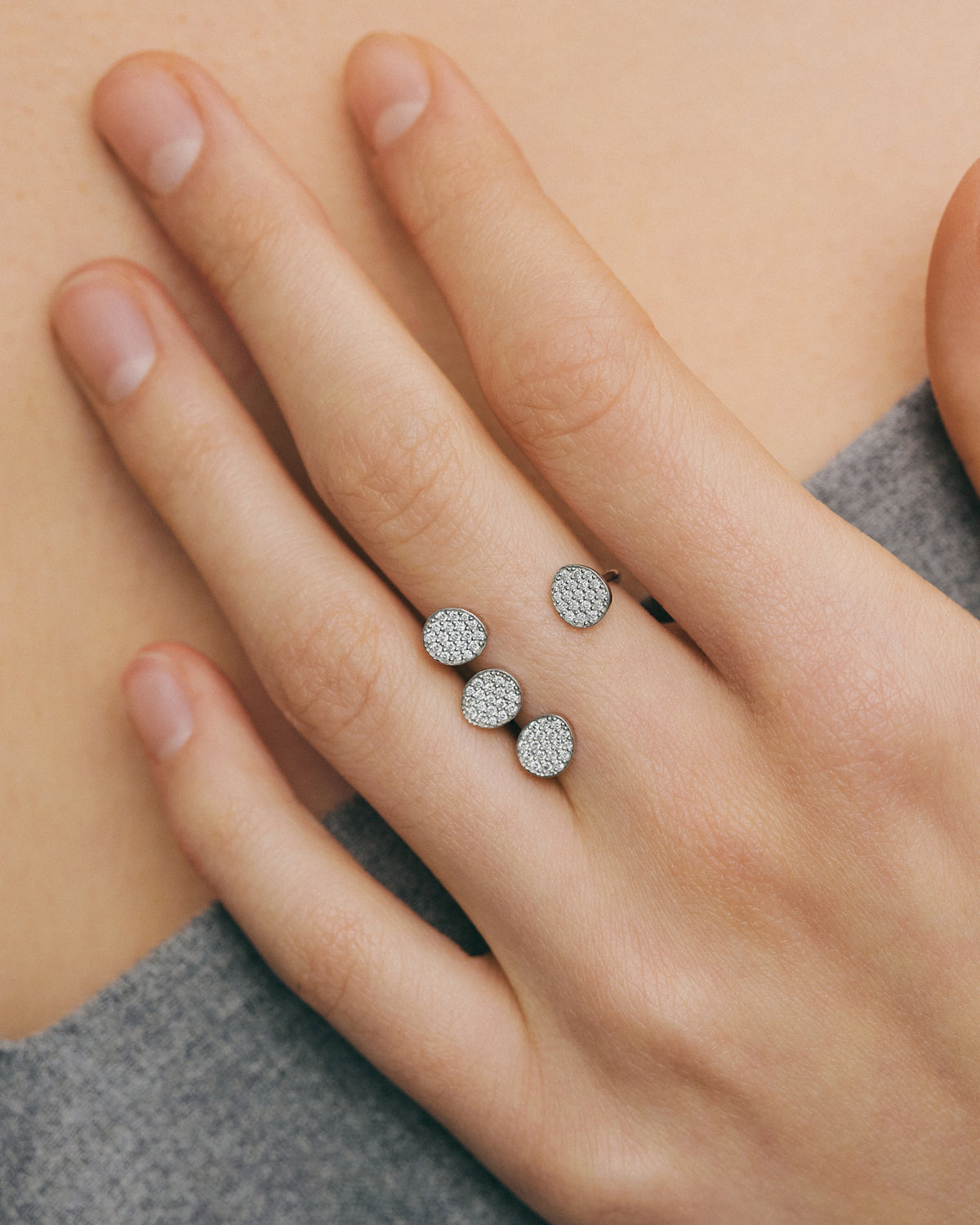 Diamond Petal Flat Ring