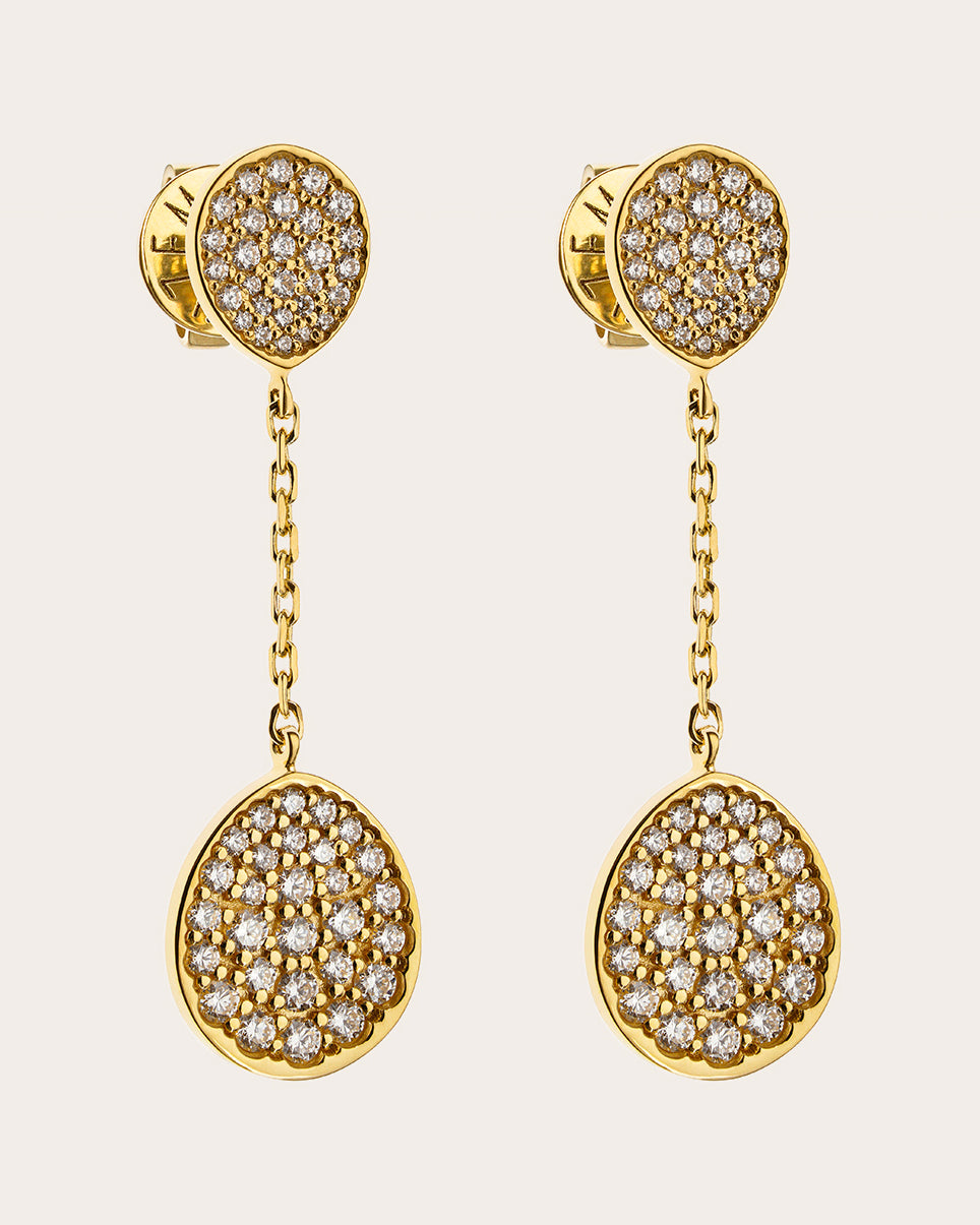Diamond Flat Drop Earrings