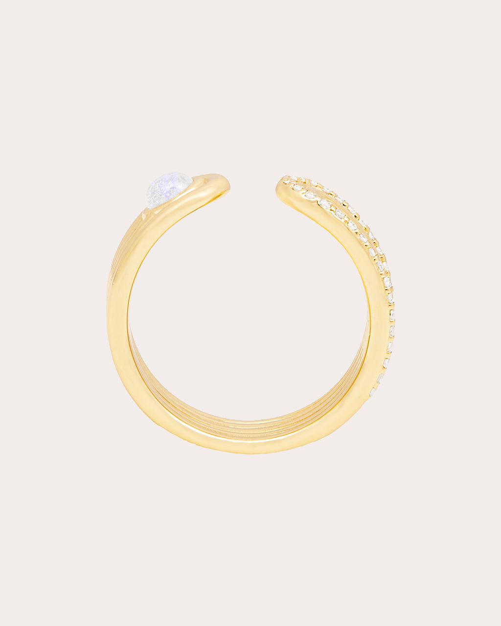 Moonstone Cabochon Found Open Ring