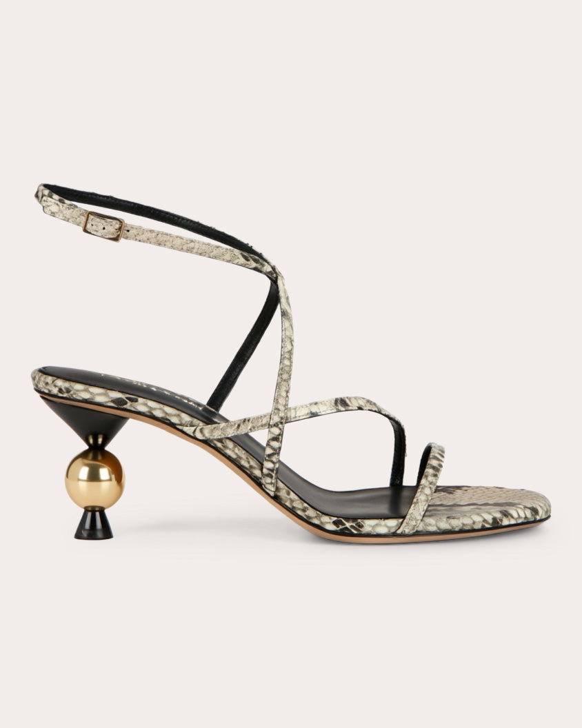 Evelyn 60 Crystal Snake Leather Sandal